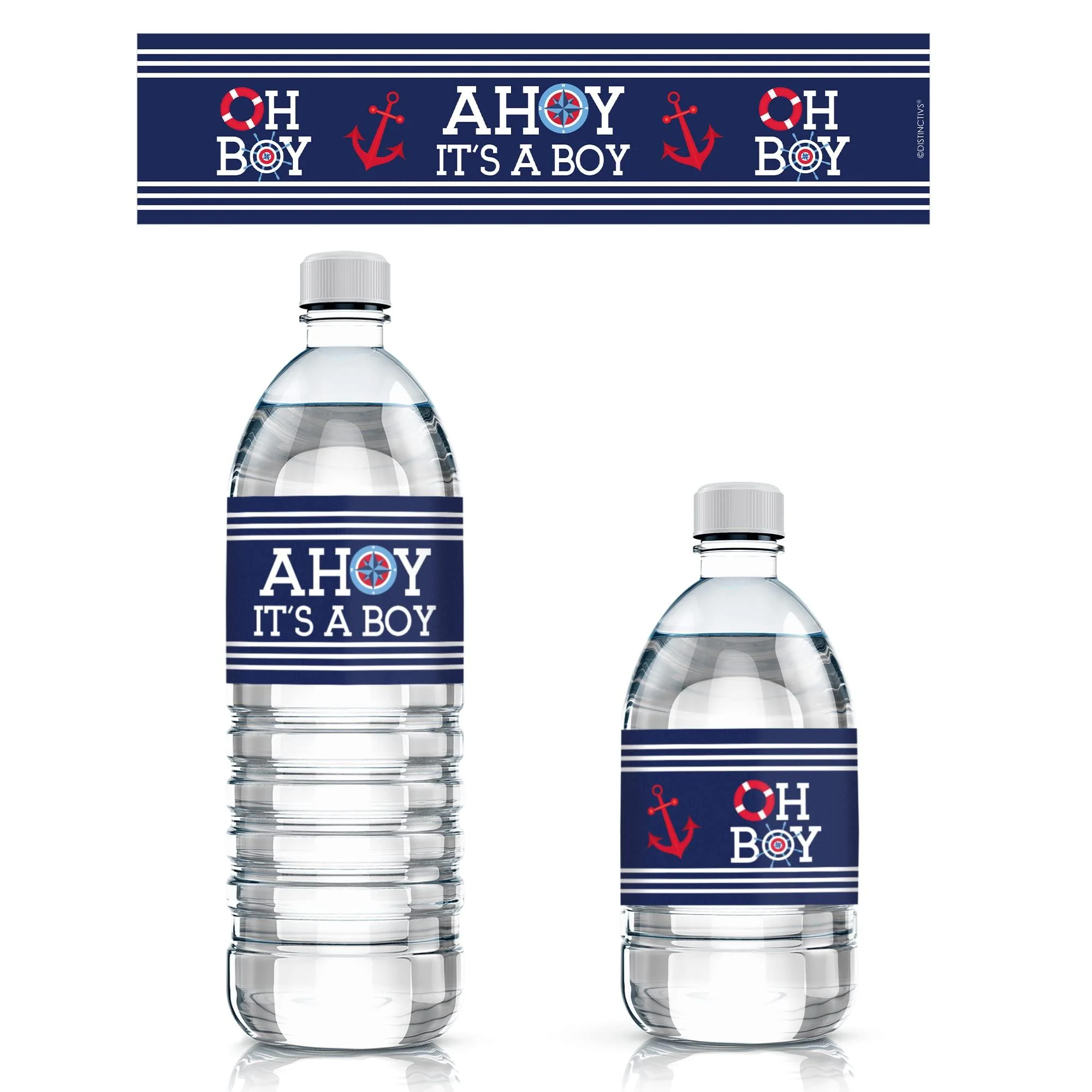 Ahoy It's a Boy Baby Shower Water Bottle Labels - 24 Stickers