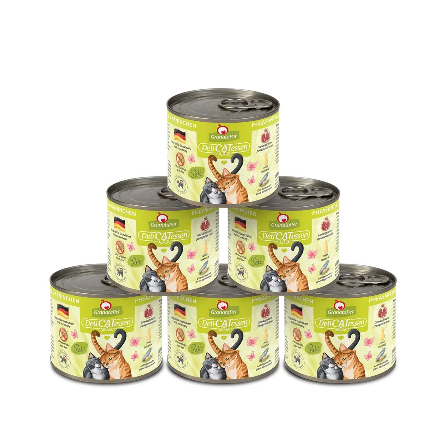 Granapet Delicatessen Fasan & Rabbits wet food for cats cat food for gourmets food without grain & without sugar additives 6 x 200 g Fasan & rabbit 200 g (6 Pack) - GranataPet