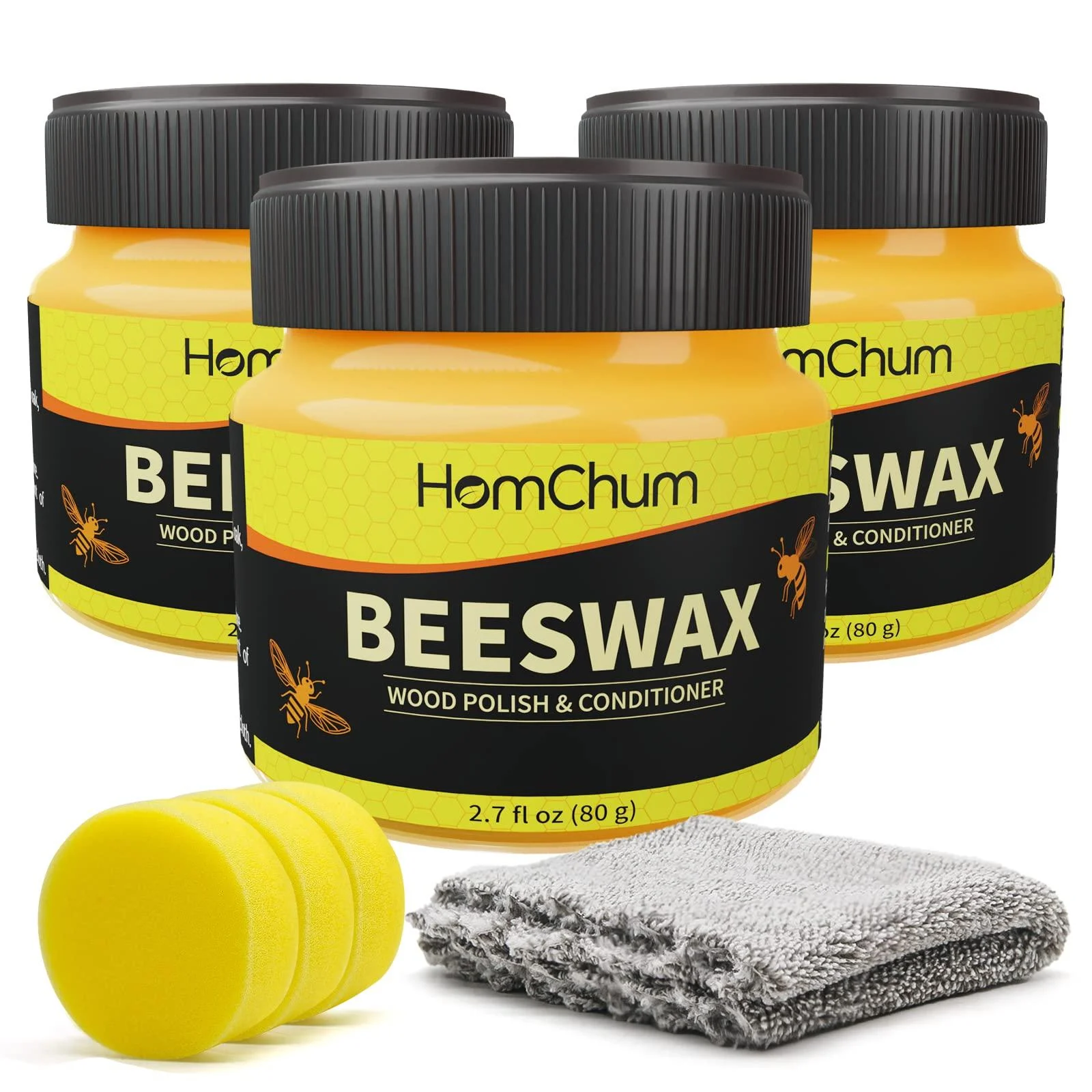 Furniture Bees Wax,3Pcs Furniture Polish Bees Waxing Repair Wood Wax for Furniture, Floor, Tables, Chairs, Cabinets - OriginalSourcing