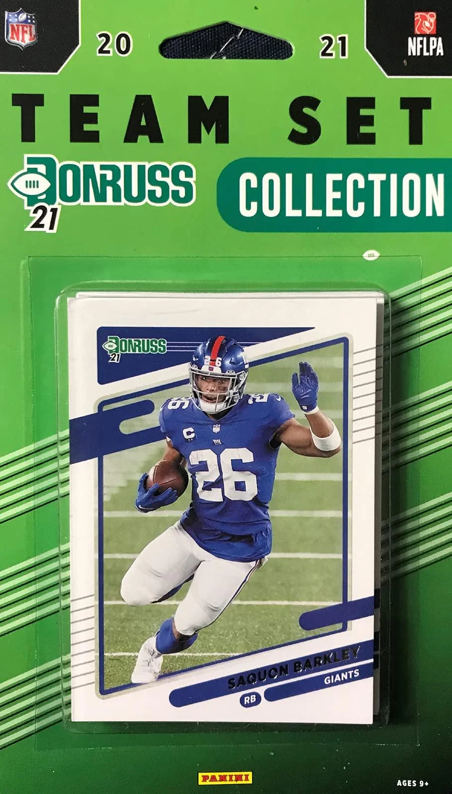 New York Giants 2021 Donruss Factory Sealed 11 Card Team Set with Daniel Jones and a Kadarius Toney Rated Rookie Card Plus