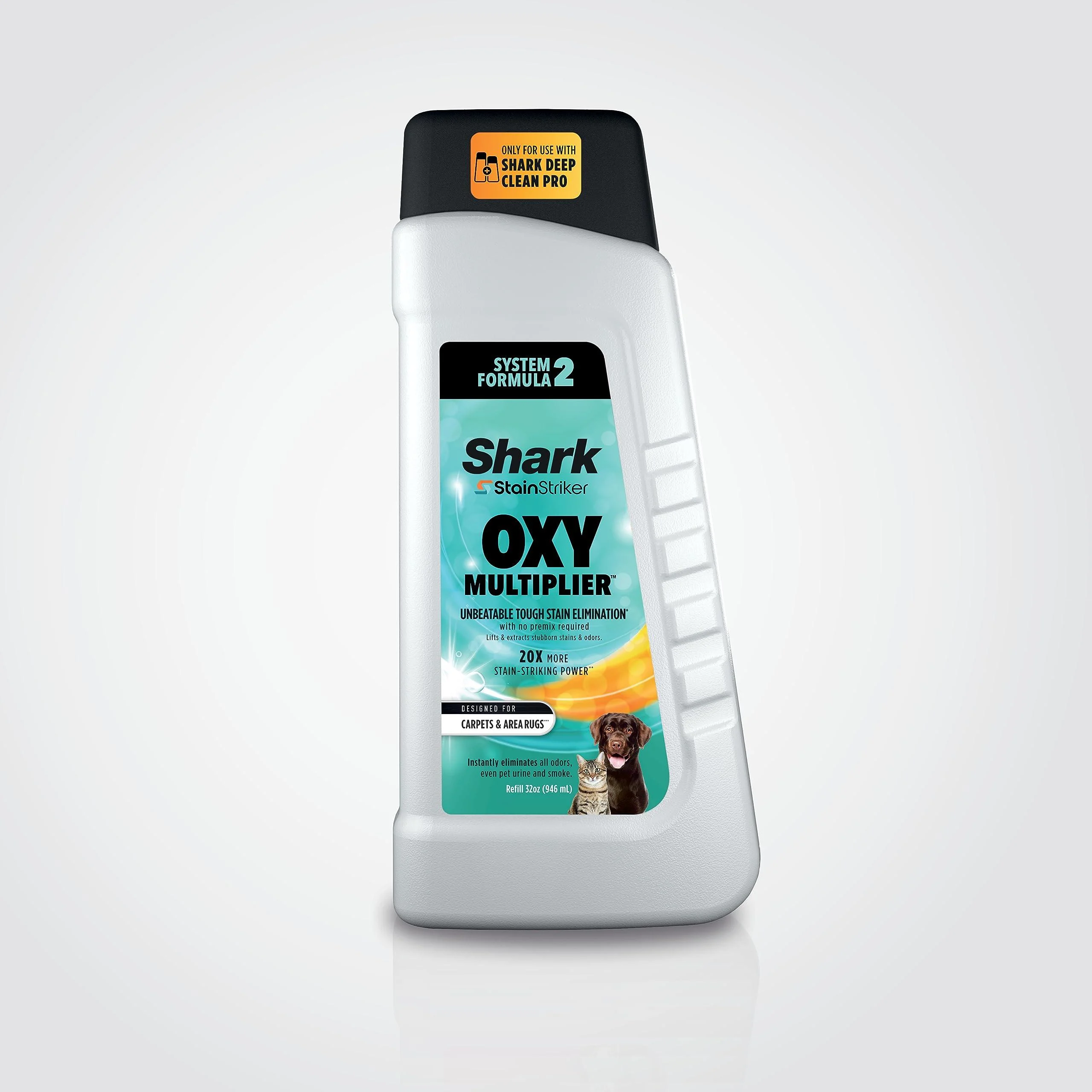 Shark StainStriker OXY Multiplier Formula for Shark Upright & Portable Carpet Cleaners eliminates Tough pet Messes and odours 32oz EXOX32C (Canadian Version)