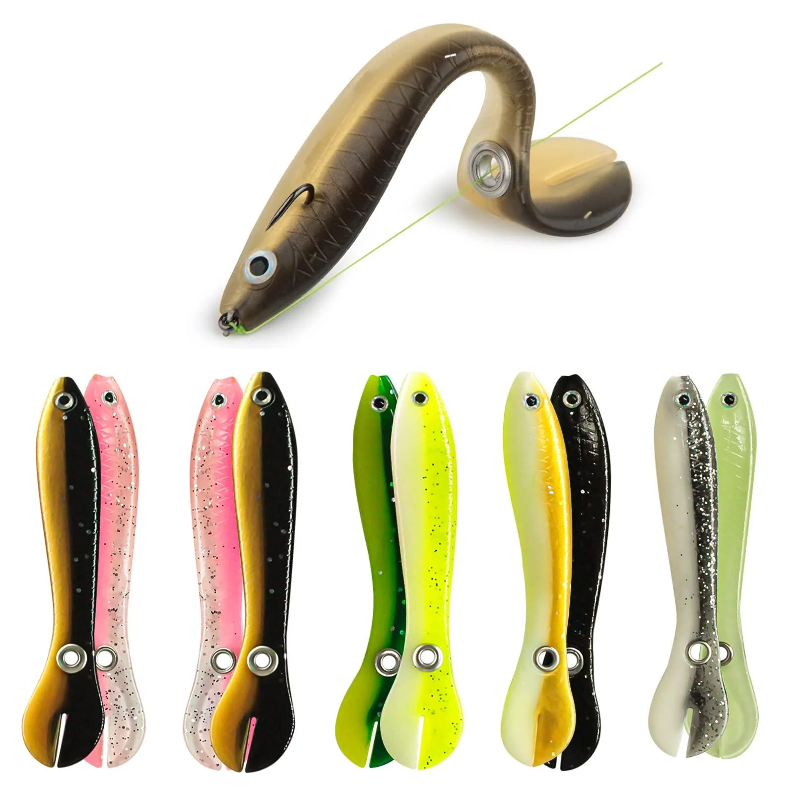Ubetree fishing bait rubber set 10 pieces of bionic artificial bait rubber bait fish trout fishing pikeperch and perch bait freshwater salt water fishing for deficiency fishing baits can jump - Ubitree