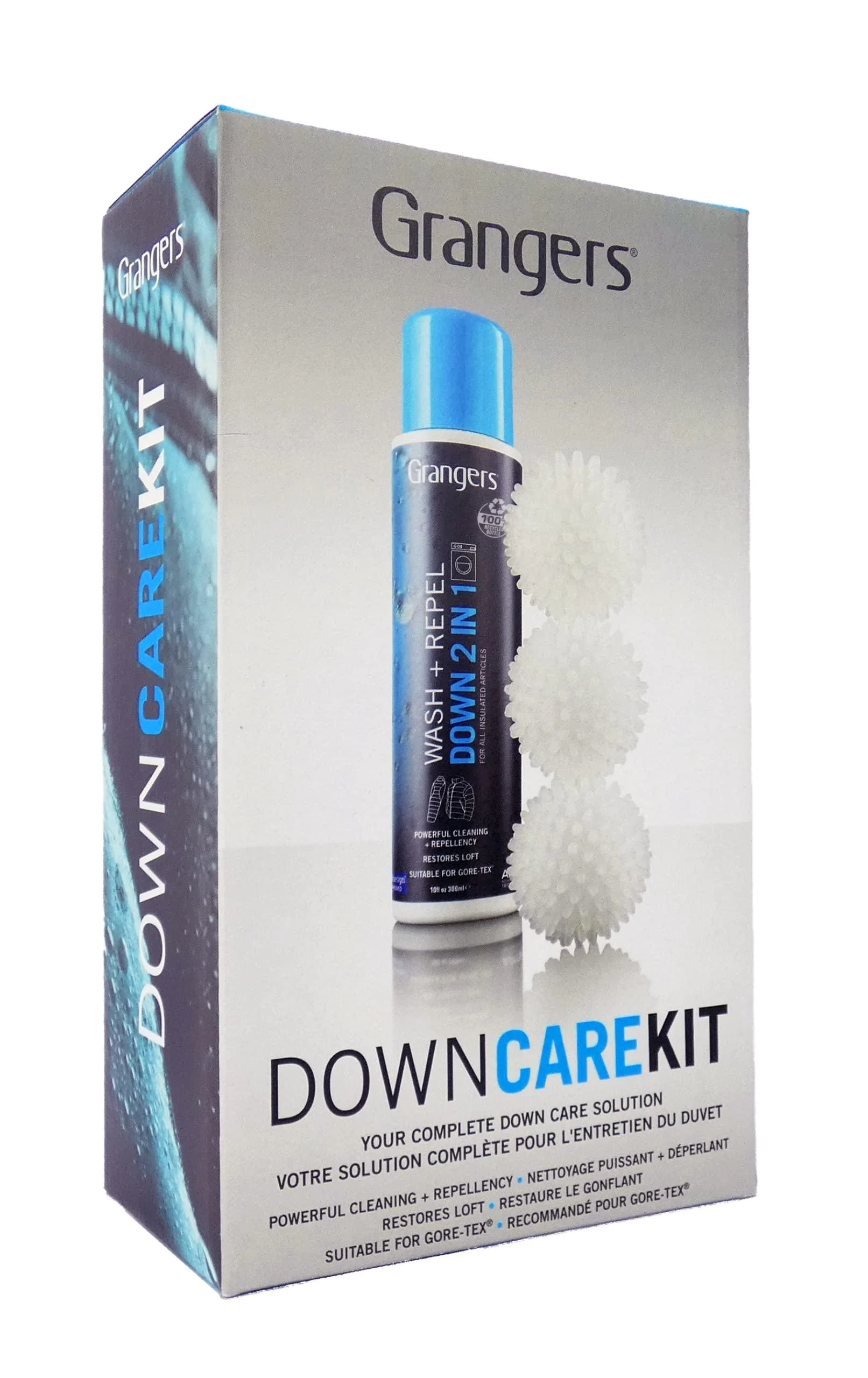 Grangers Down Care Kit with Wash + Repel for Down 2 In 1 (10 oz) and 3 Reusable Dry Balls To Restore Down Loft" - Granger's