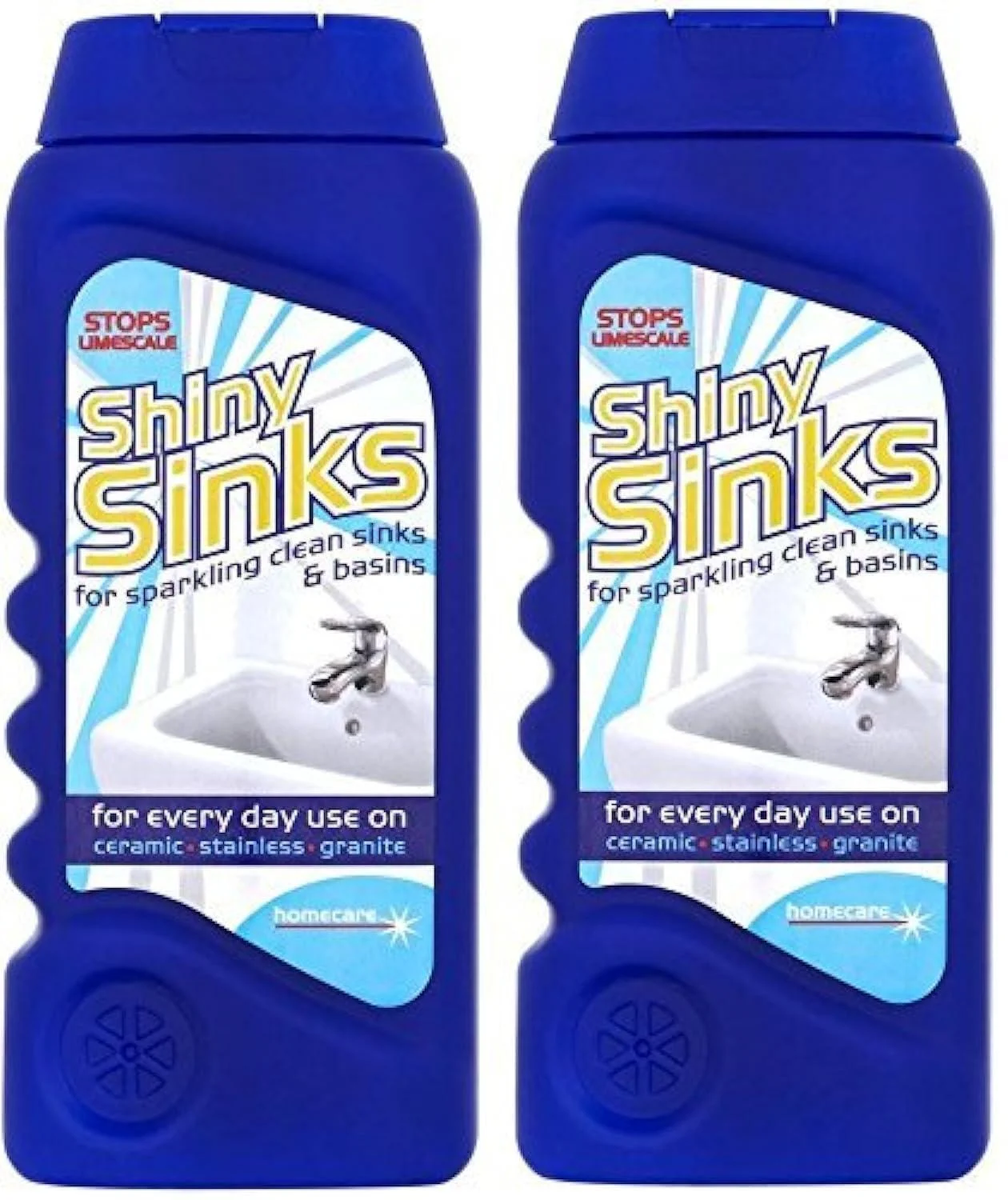2 x Shiny Sinks Cleaner for Ceramic Stainless Granite Sinks & Basins 290ml - Home Care