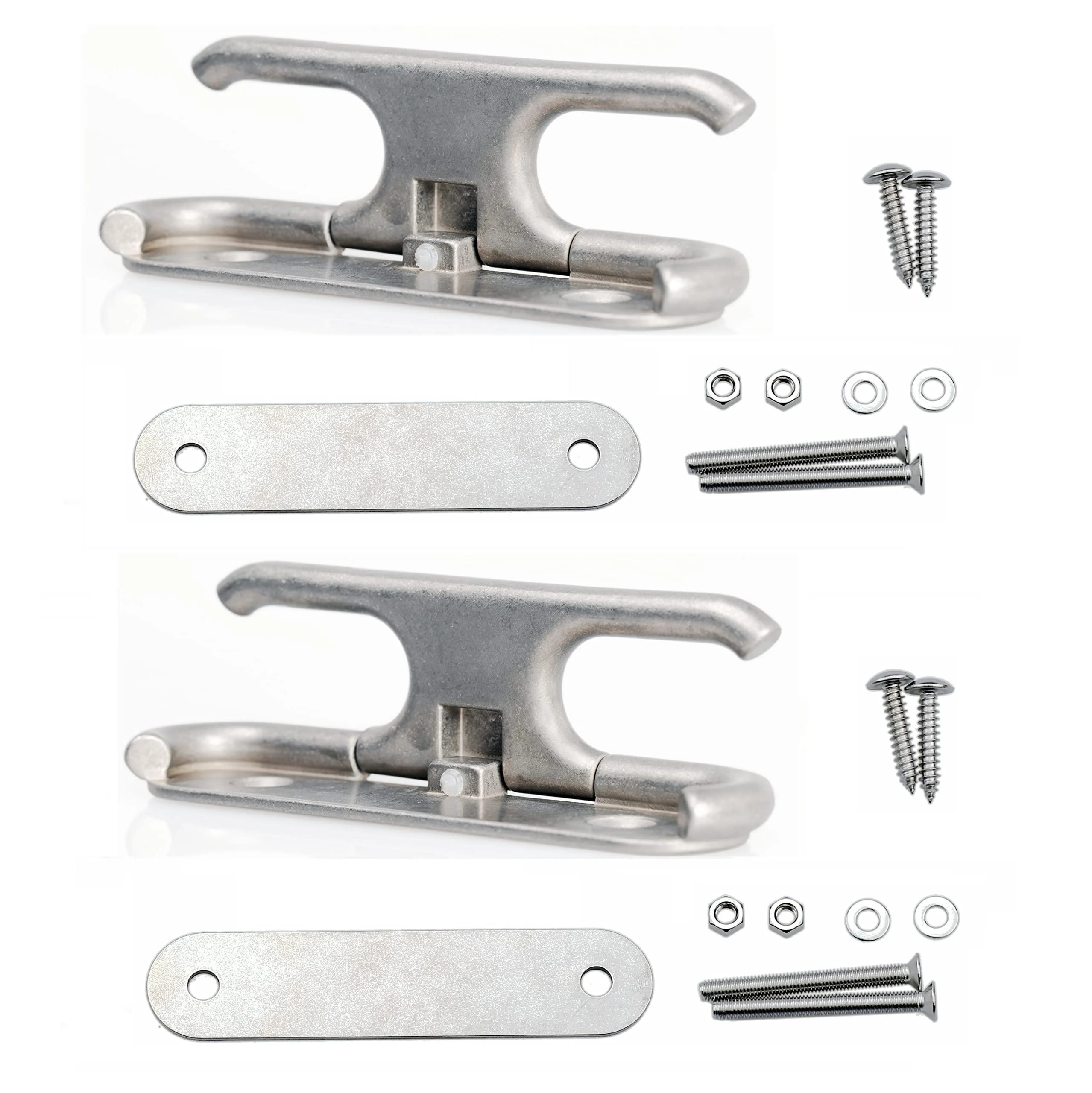Thorn Boat Folding Cleat Flip Up Dock Cleat Eagle Handle Washed Stainless Steel Color 2pcs 6 inch 2pcs