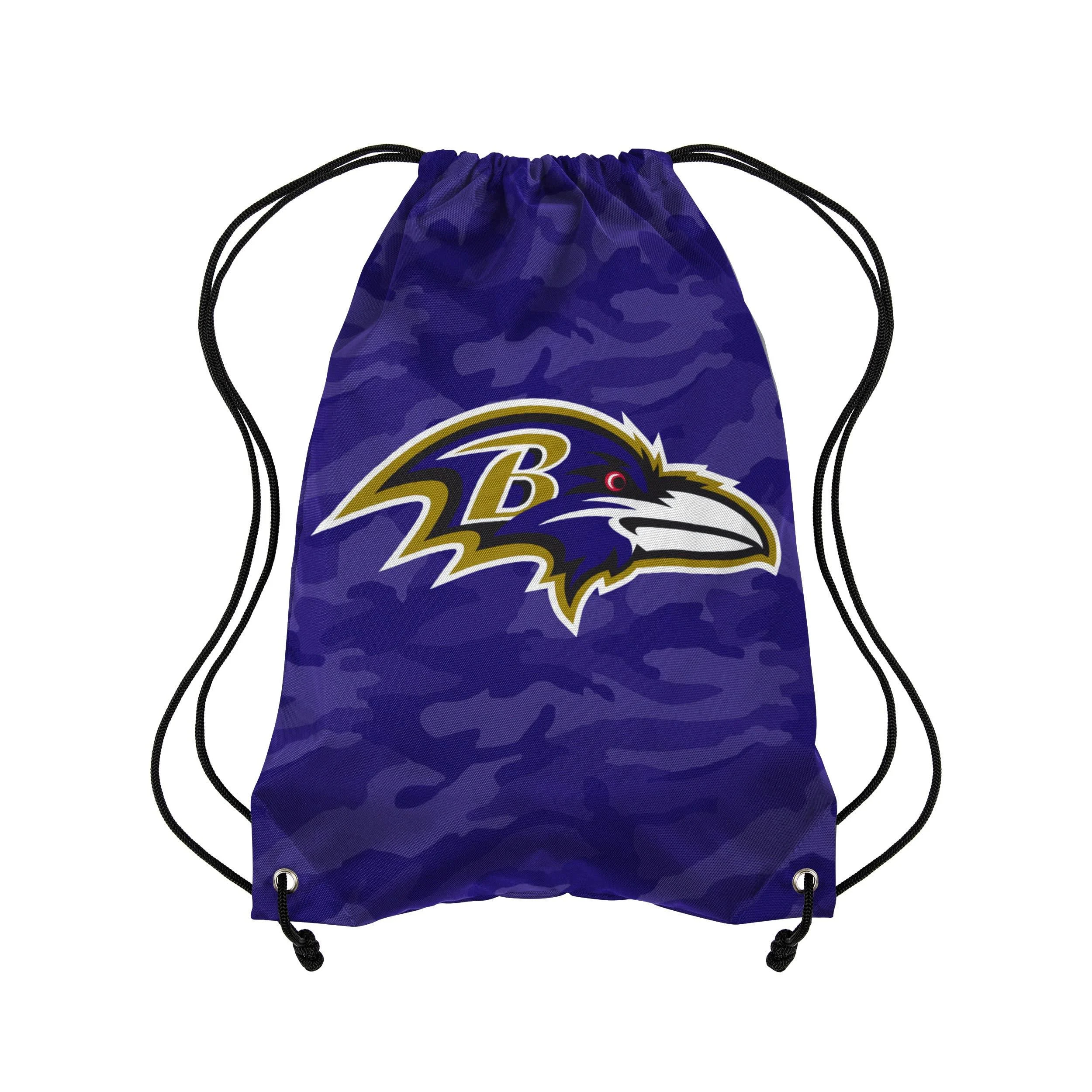 Baltimore Ravens NFL Big Logo Camo Drawstring Backpack - FOCO