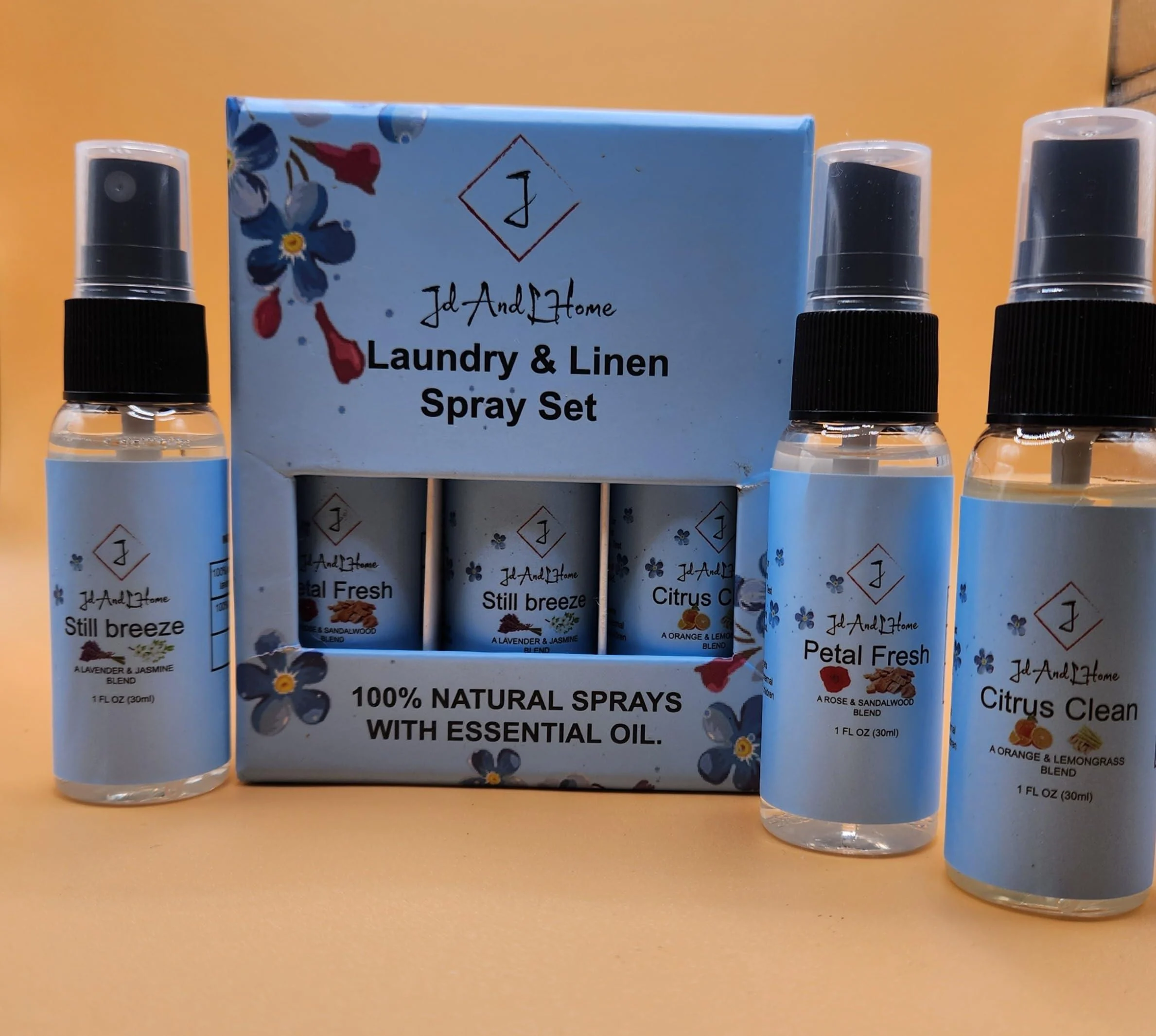 New Laundry and Linen Spray - Laundry Essential Oil Set | 100% Pure Essential Oils Used | Use with Wool Dryer Balls or Spray on to linen | Petel Fresh Still Breeze Citrus Clean