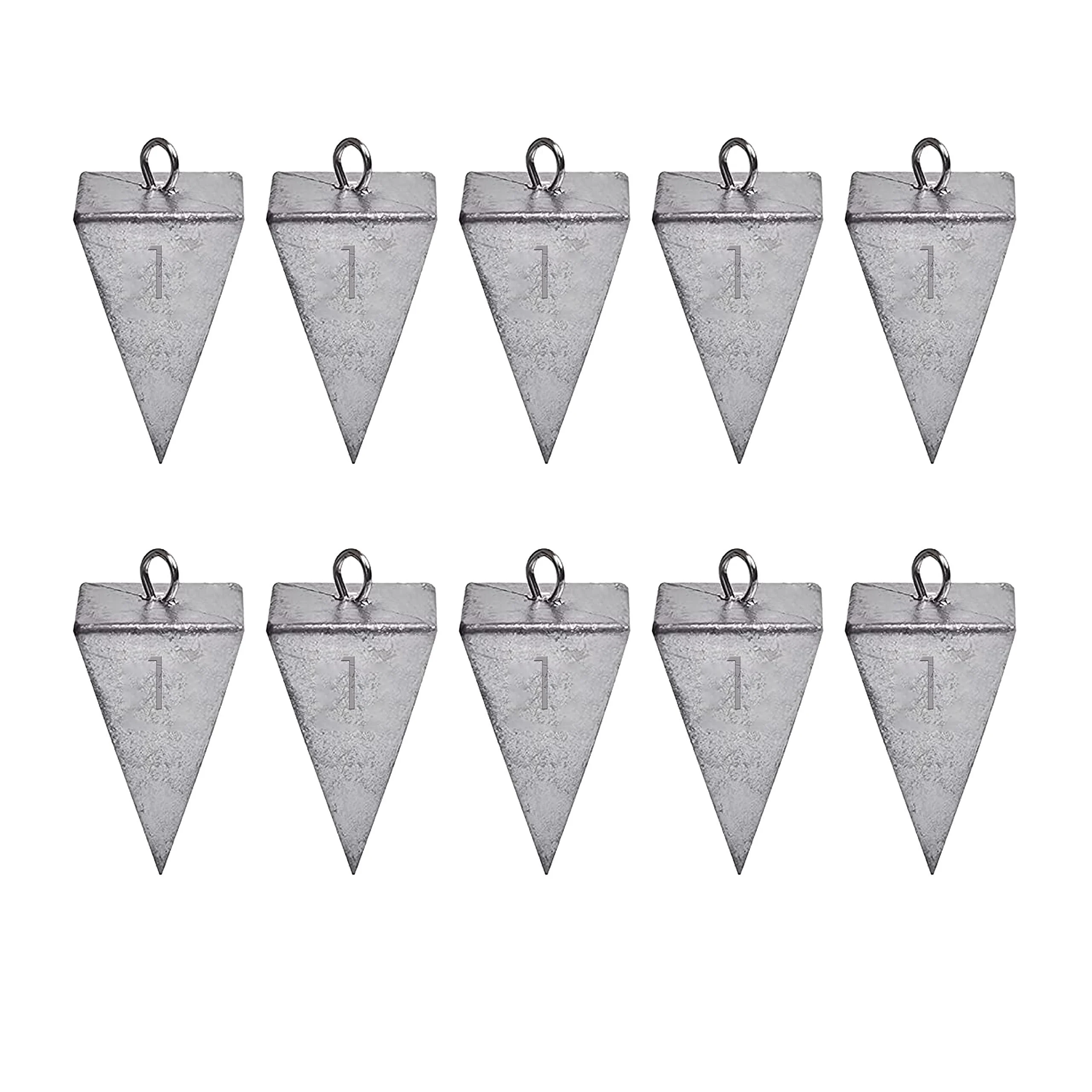 Pyramid Sinkers Fishing Weights Fishing Sinker, Saltwater Fishing Weights Sinkers for Saltwater Surf Fishing Gear Tackle 1oz 2oz 3oz 1 Ounce-10pcs