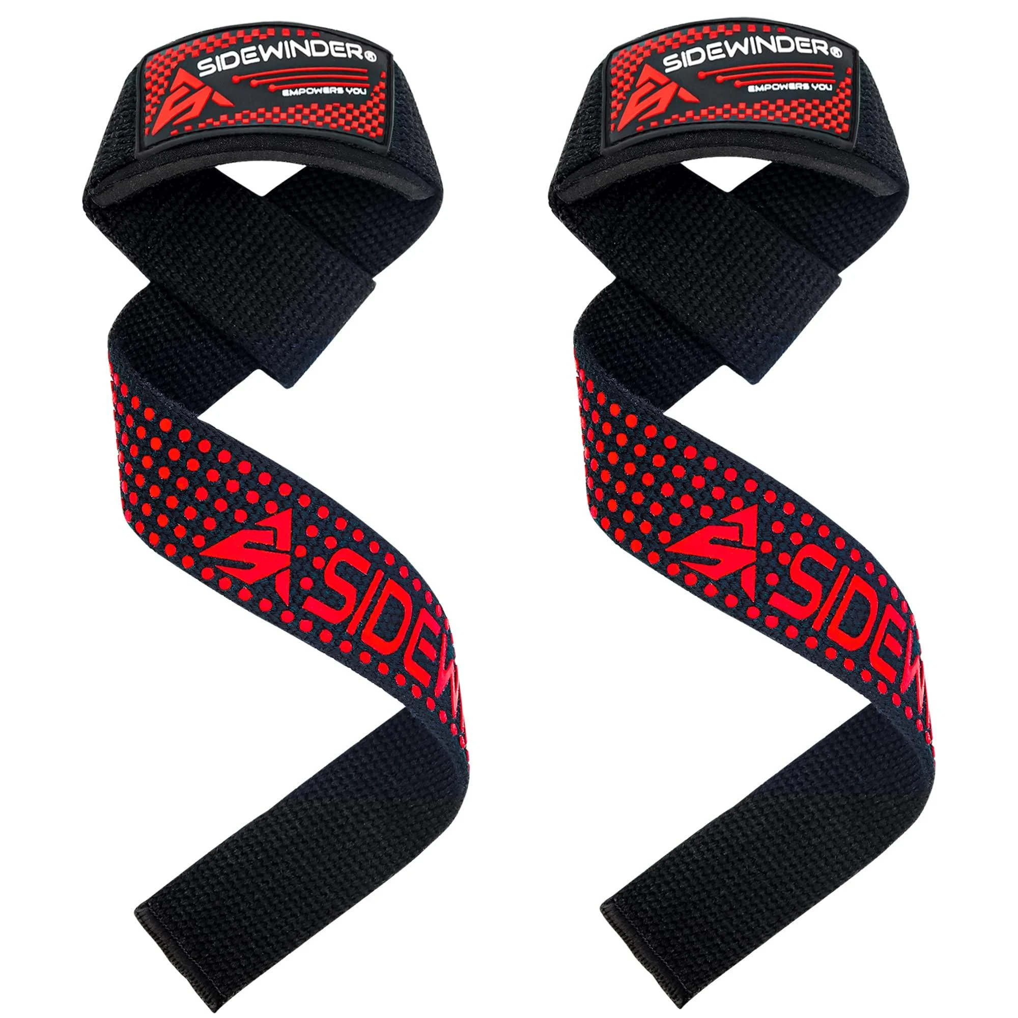 Sidewinder Weightlifting Straps Gym Fitness Training Hand Bar Wrist Support Bodybuilding Workout Deadlifts black