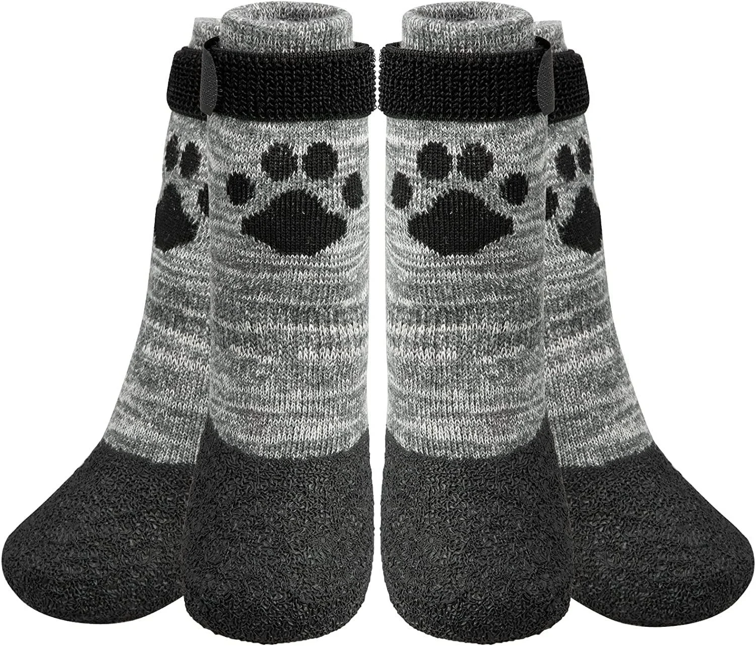 Cooltail non-slip dog socks-outdoor dog shoes Waterproof dog shoes Pfot protection with belt traction control for hardwood floors gray x-large