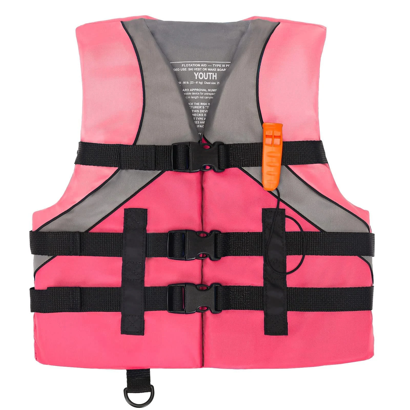 Leader Accessories Youth USCG Approved Life Jacket Vest Boating Vest Pink