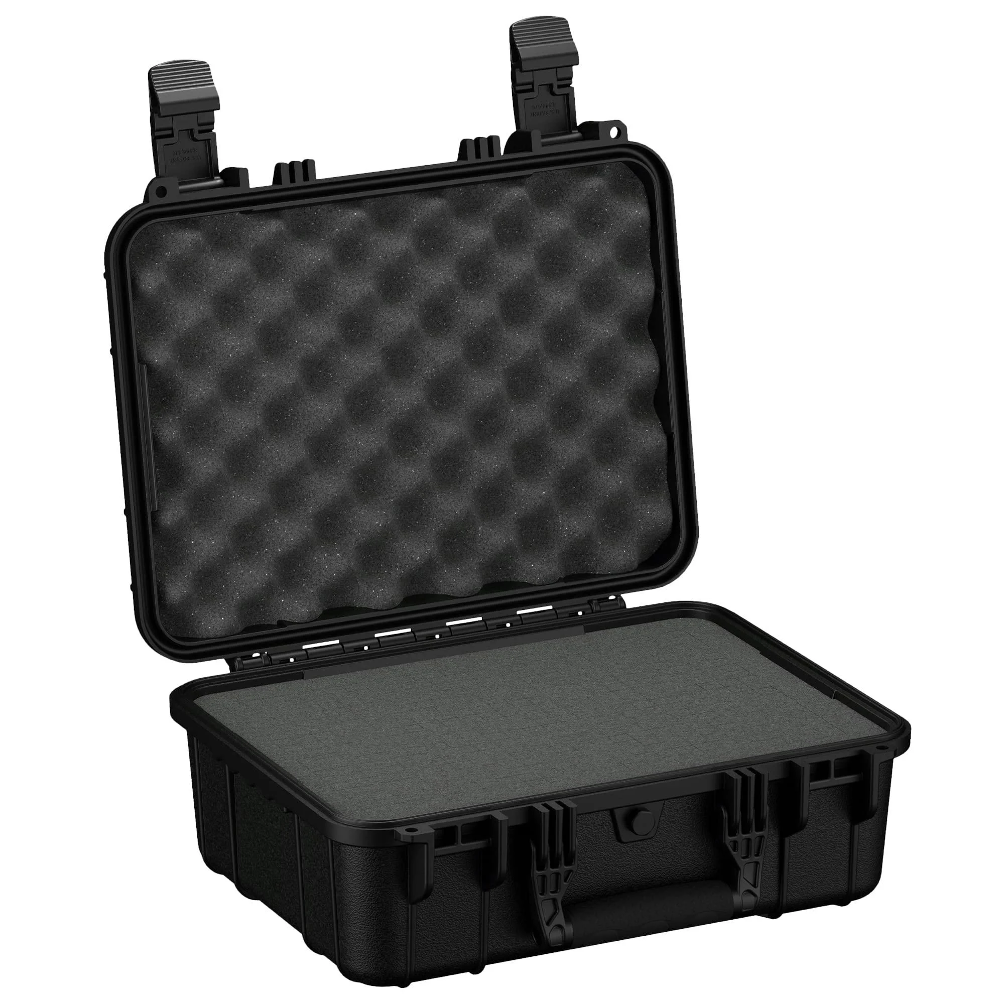 Condition 1 16 Medium Hard Case Lockable Storage Box, Waterproof Travel Plastic Case, Protective Luggage with Customizable Foam, for Camera, Tactical, Scientific Gear Storage IP67 #179, 16"x13"x7", Black