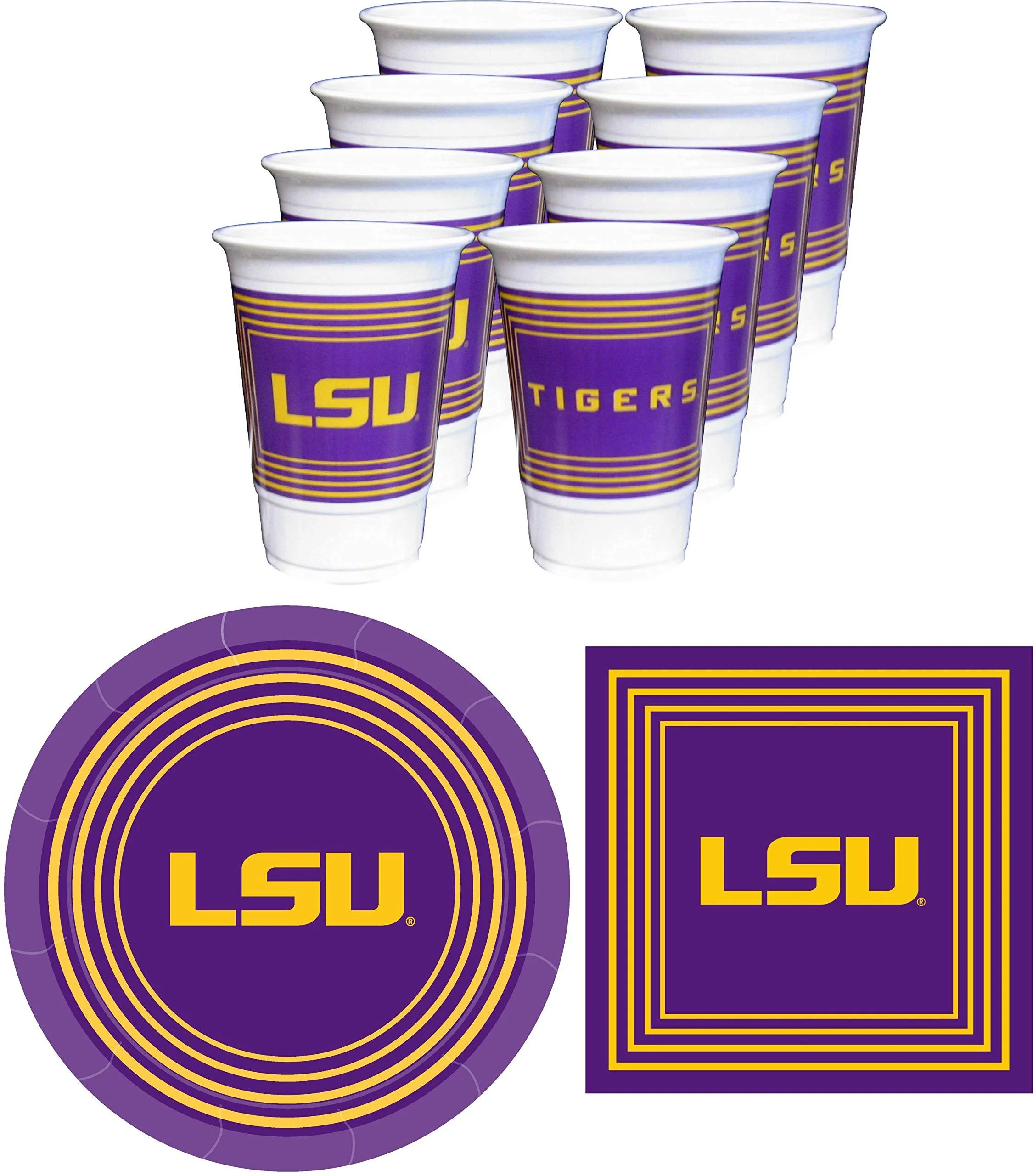 Westrick LSU Tigers Party Supplies - Serves 16 (48 pieces)