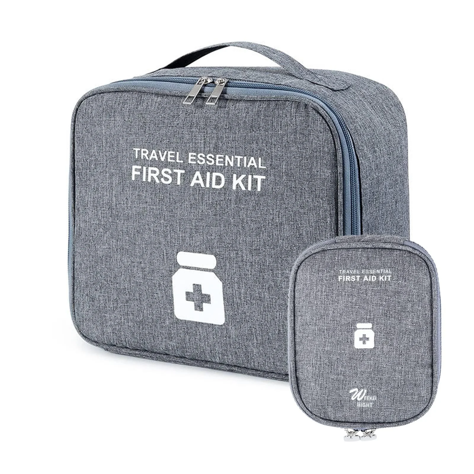 Mecctuck medication bag 2 pieces of travel pharmacy medication storage first aid bag medical bag Large capacity emergency pocket empty travel pharmacy bag for home office travel outdoor gray