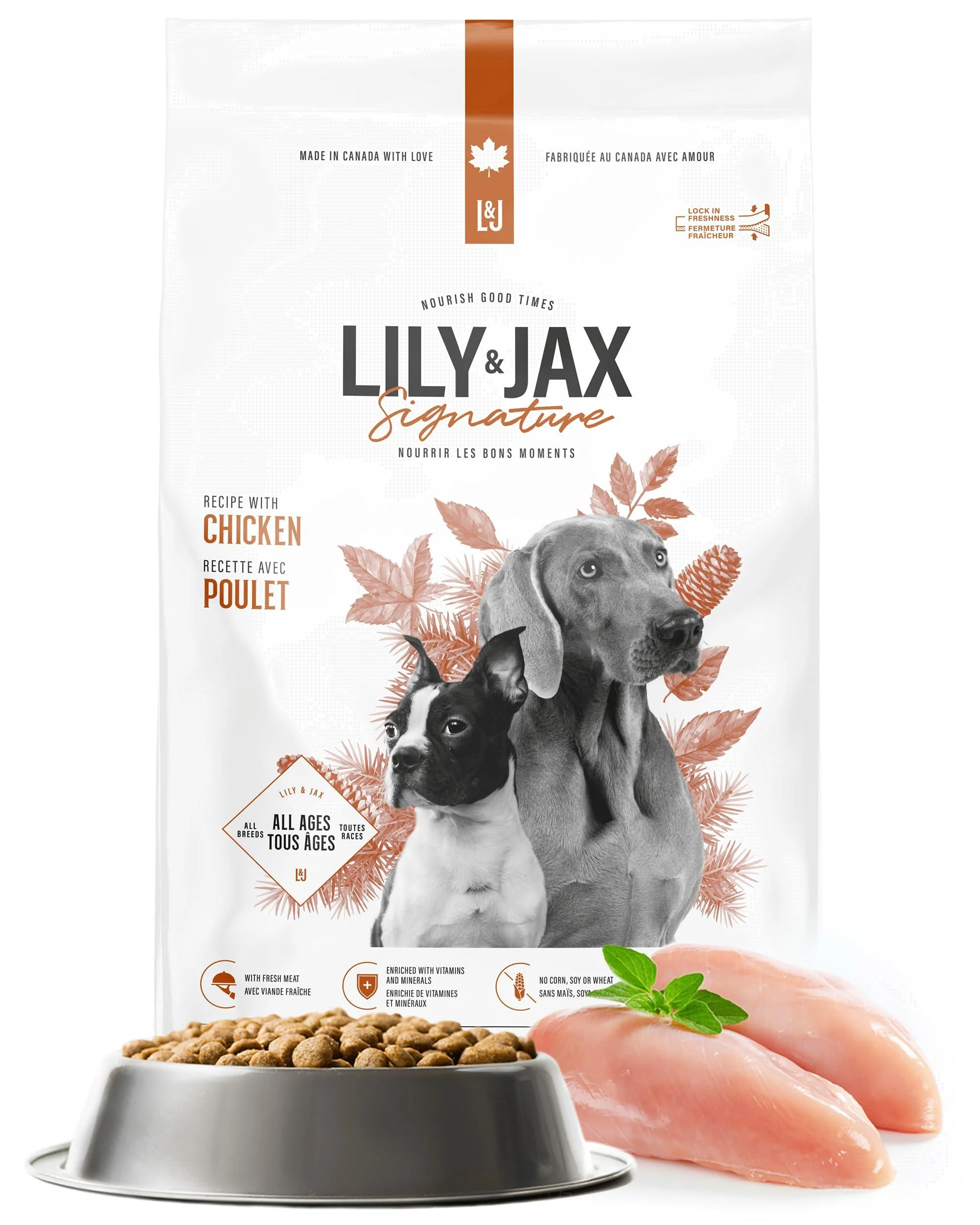 Dry Dog Food - No Corn or Soy - Protein Rich - Puppy Food - Adult Dog Food by Lily & Jax (Chicken 2 kg (Pack of 1)) Chicken 2 kg (Pack of 1)