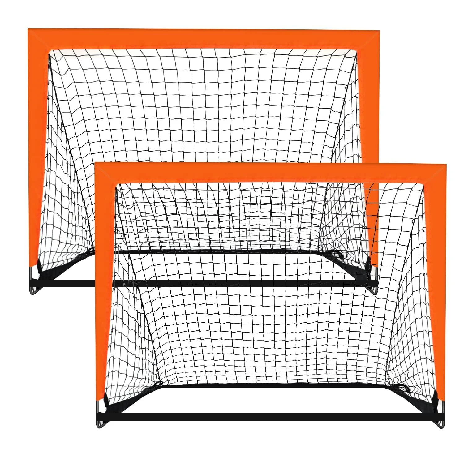 2 Pack 4 x 3 Size Portable Kid Soccer Goals for Backyard Indoor and Outdoor Pop Up Soccer Goals Orange - Theresduet