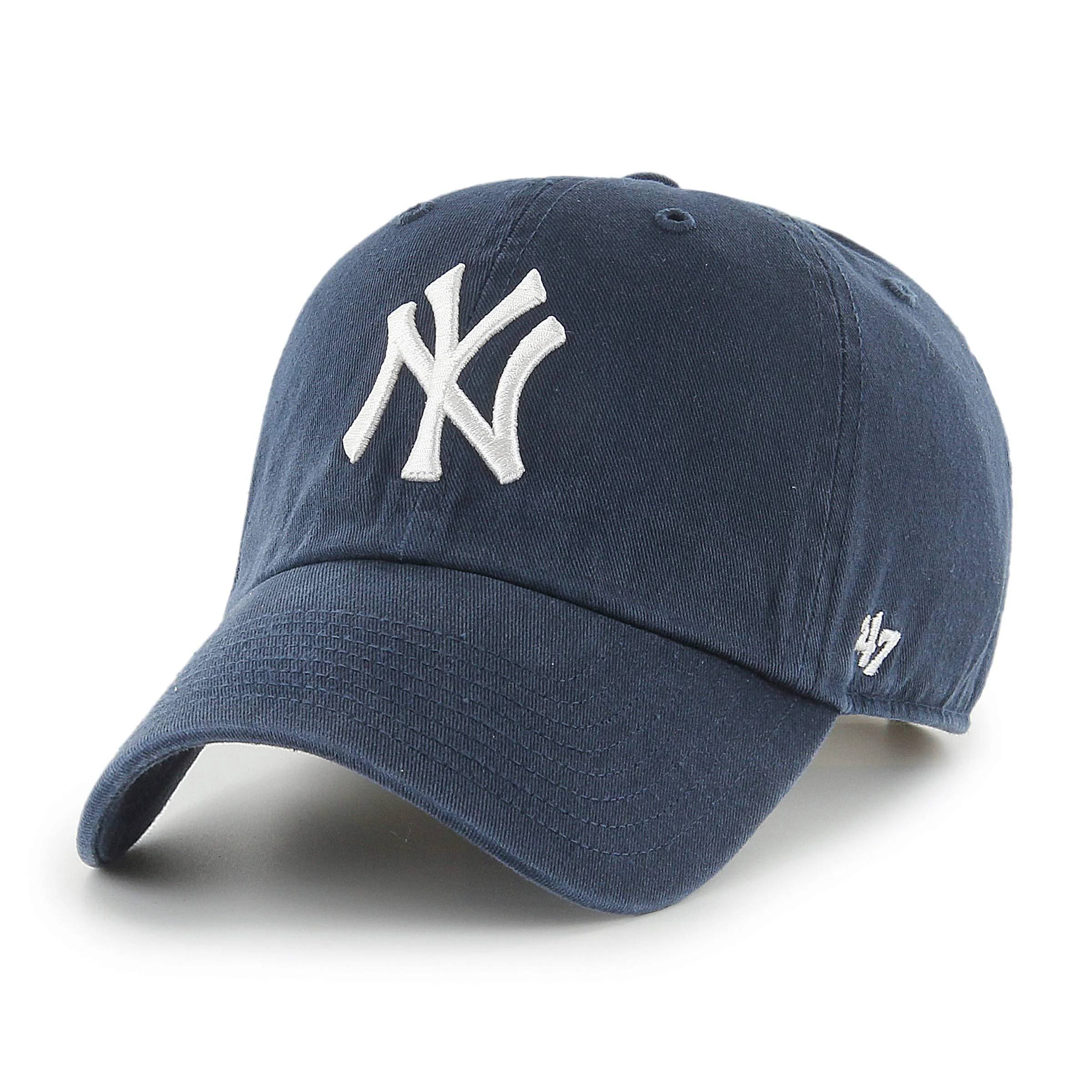 47 MLB New York Yankees Clean Up Unisex Baseball Cap Adjustable High Quality Design and Craftsmanship White Logo Navy - '47