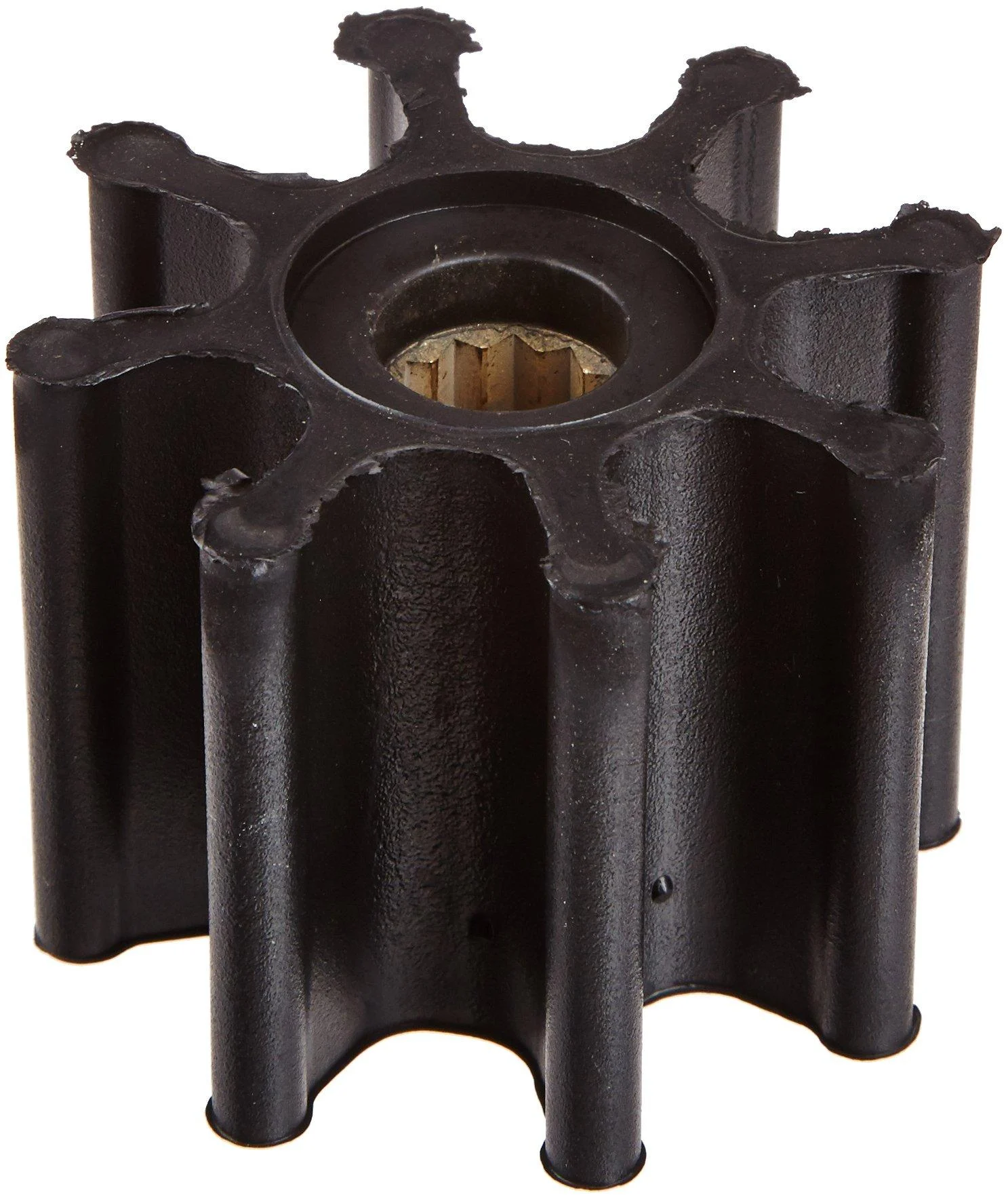 Jabsco 920-0001-P Marine Replacement Impeller (Neoprene, M Silhouette, 2" Deep, 7 Spline Drive, 5/8" Shaft, 8 Blade, 2 9/16" Diameter, Brass Insert)