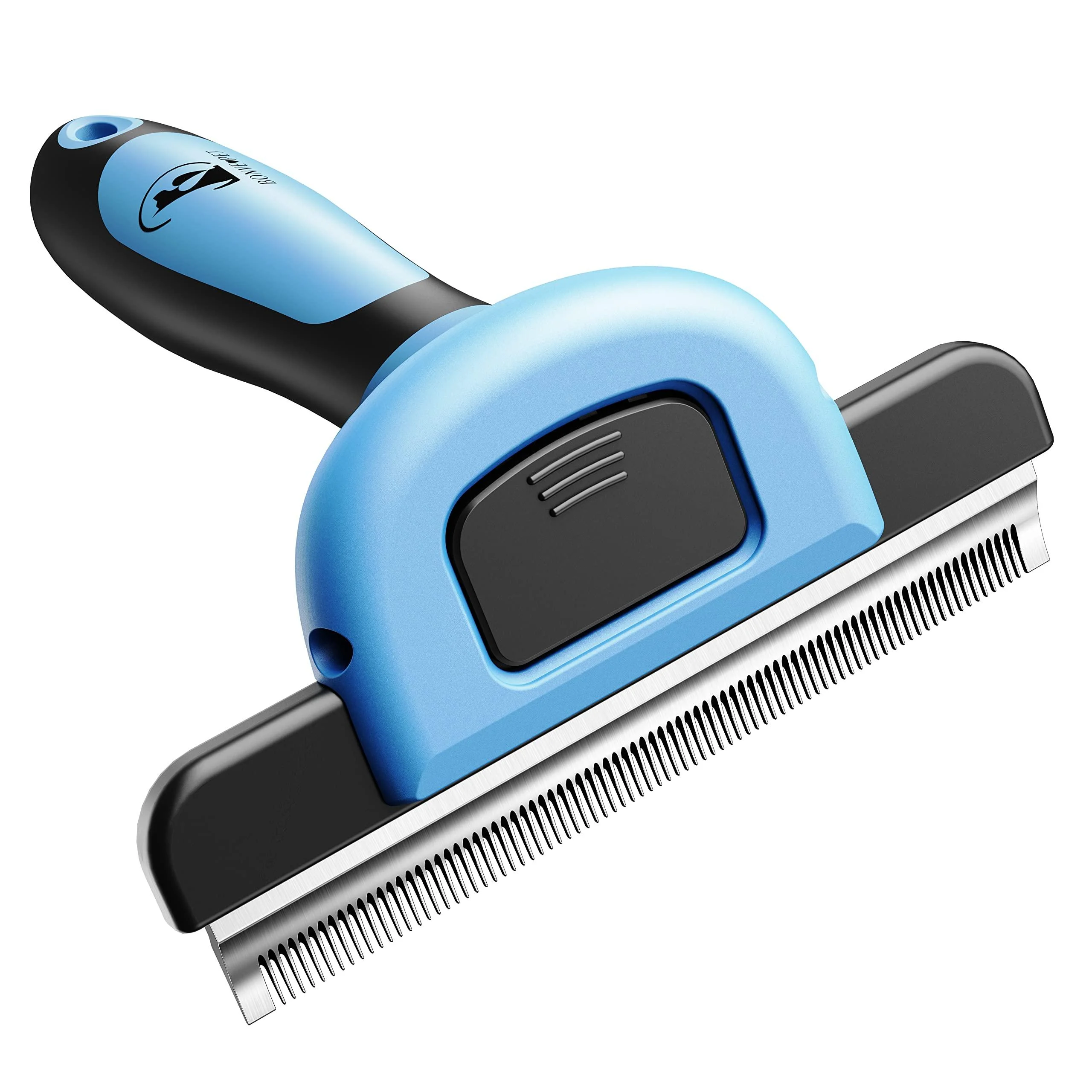 Bonve Pet Deshedding Tool, Pet Grooming Brush for Dogs and Cats, Dog Brush for Shedding Cat Hair Brush Effectively Reduces Shedding by Up to 95% for Short Medium and Long Pet Hair Blue