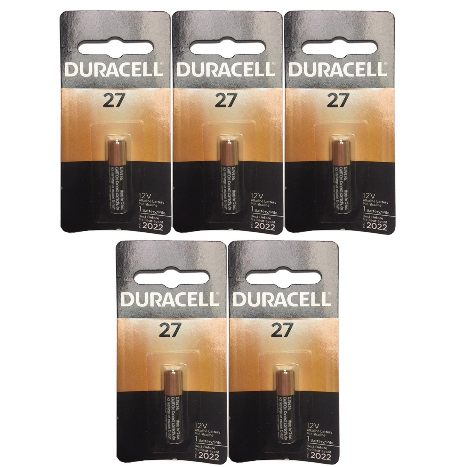 DURACELL 5X MN27 Alkaline 12V Battery G27A A27 GP27A AG27 L828