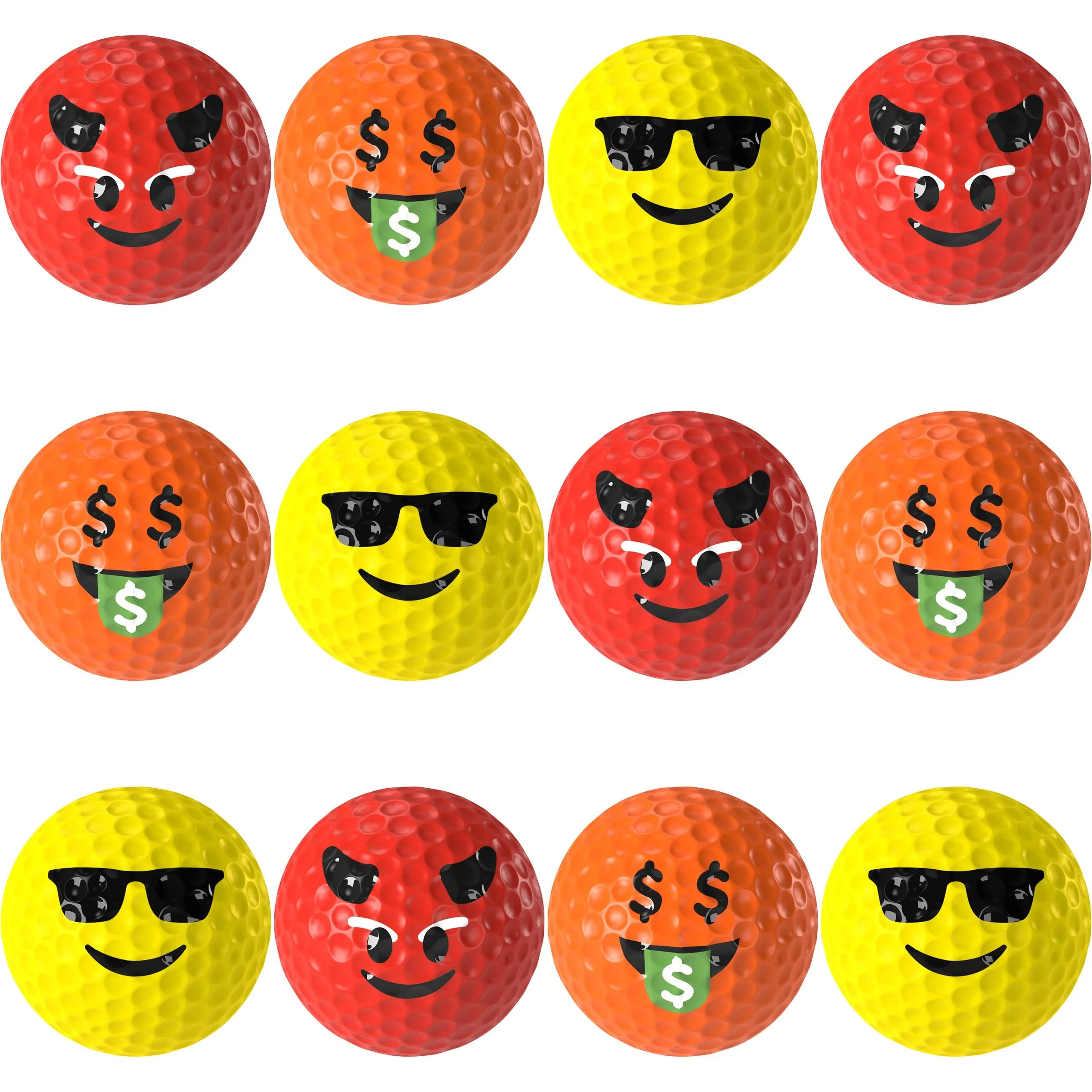Jaya Novelty Funny Golf Balls 12-Pack Foam Golf Practice Balls Realistic Feel and Limited Flight Use Indoors or Outdoors Unique Gifts for All Golfers Men Women Kids