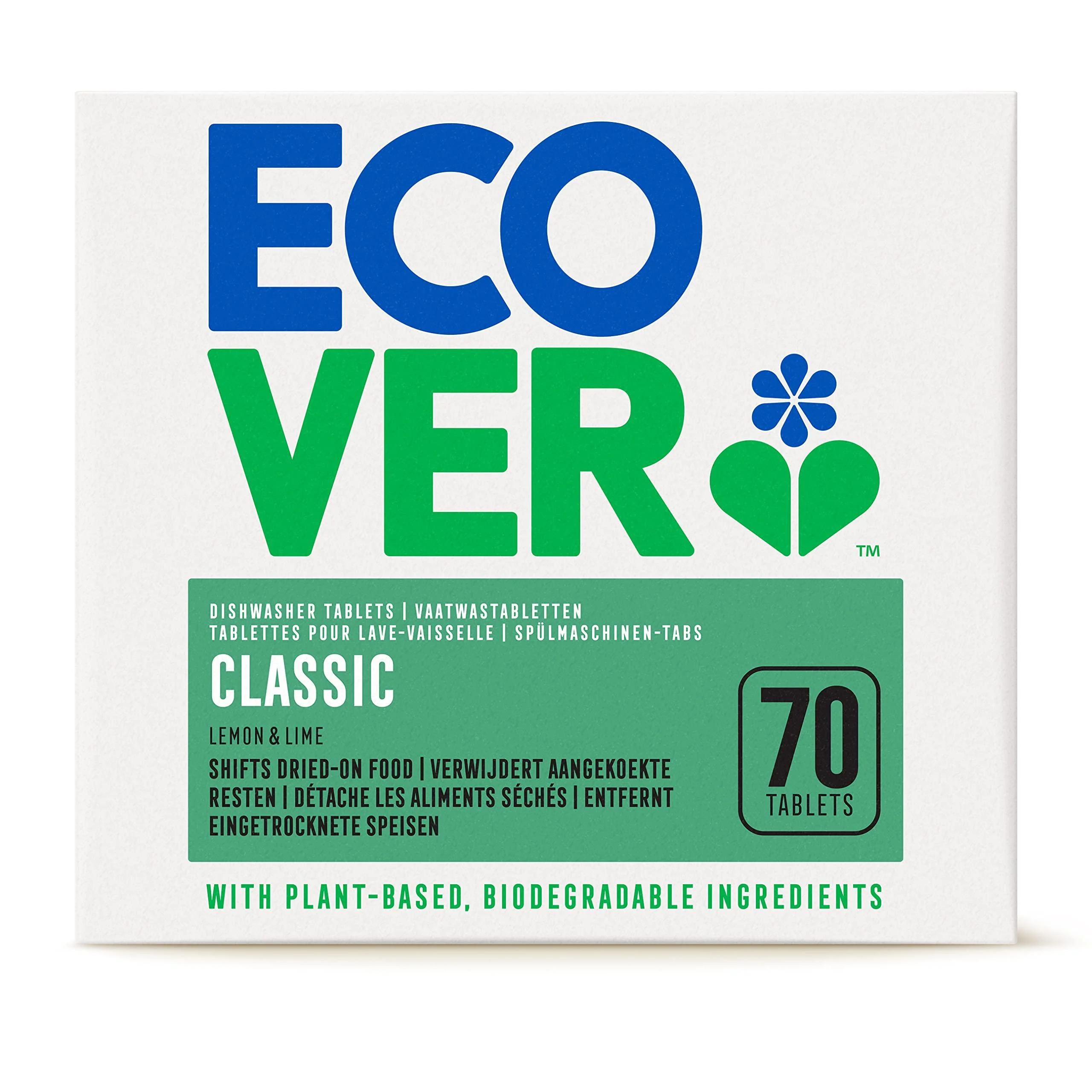 Ecover Classic Dishwasher Tablets 70 Tablets Lemon 70 Count (Pack of 1)