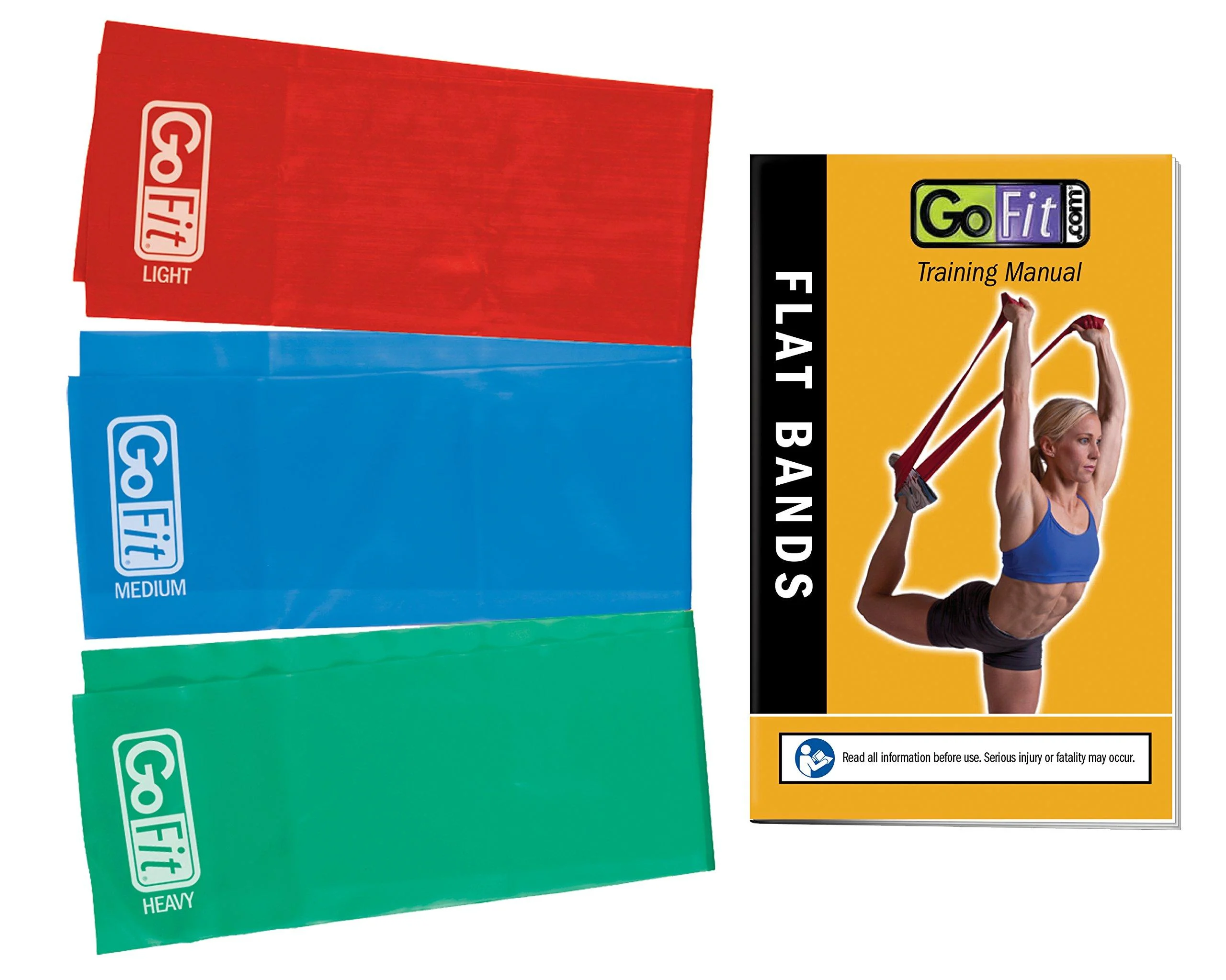 GoFit Latex Power Flat Band Kit for Resistance Band Training Stretch Resistance Band Mobility Band
