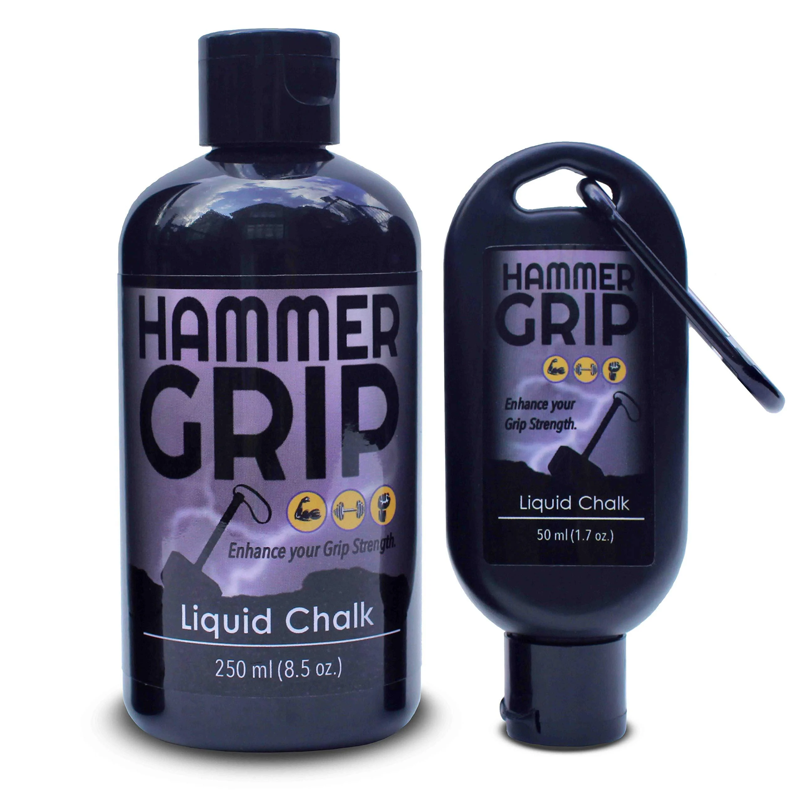 Hammer Grip Liquid Chalk Ideal for Weightlifting, Gymnastics, Rock Climbing, Bowling, Gaming, Many More 250&50 ml