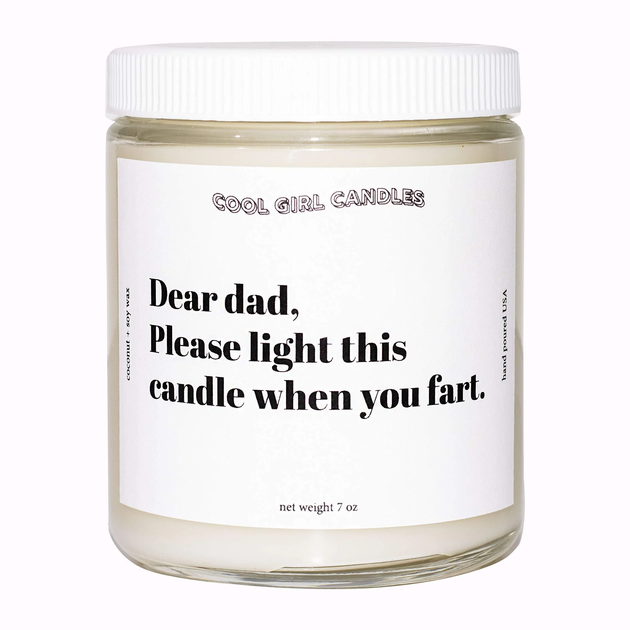Cool Girl Candles |Dad Light This When You Fart Cotton + Vanilla Scented Candle | All Natural Coconut Soy Wax |Best Strong Scented Candles for Home Fragrance | Clean Burning | Funny Gifts | 8.5 fl oz