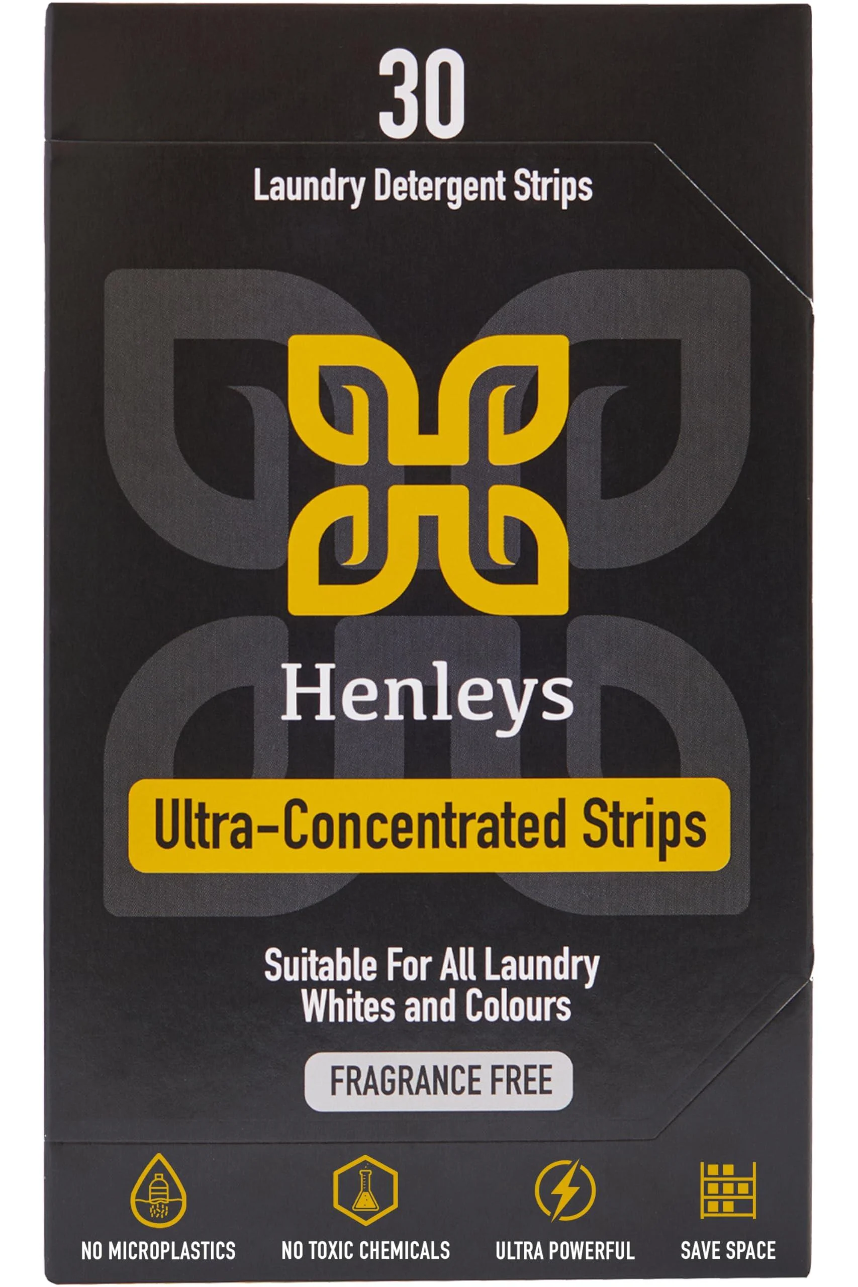 Henleys UK Laundry Detergent Strips | Fragrance Free | Eco-Friendly & Ultra-Concentrated | 30 Loads