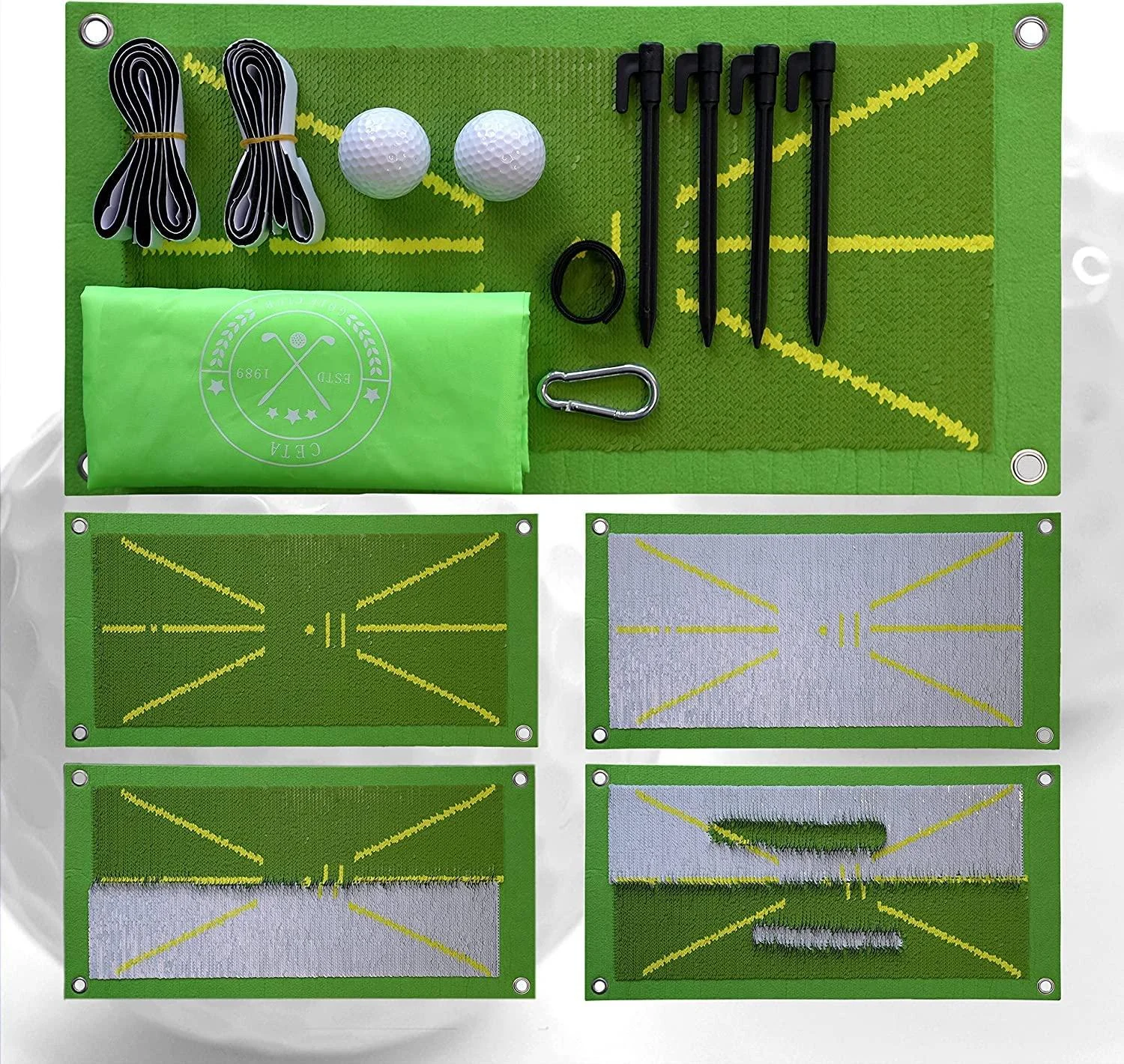 Golf Training Mat for Swing Detection Suitable Indoor & Outdoor with Real Golf Balls - CETA