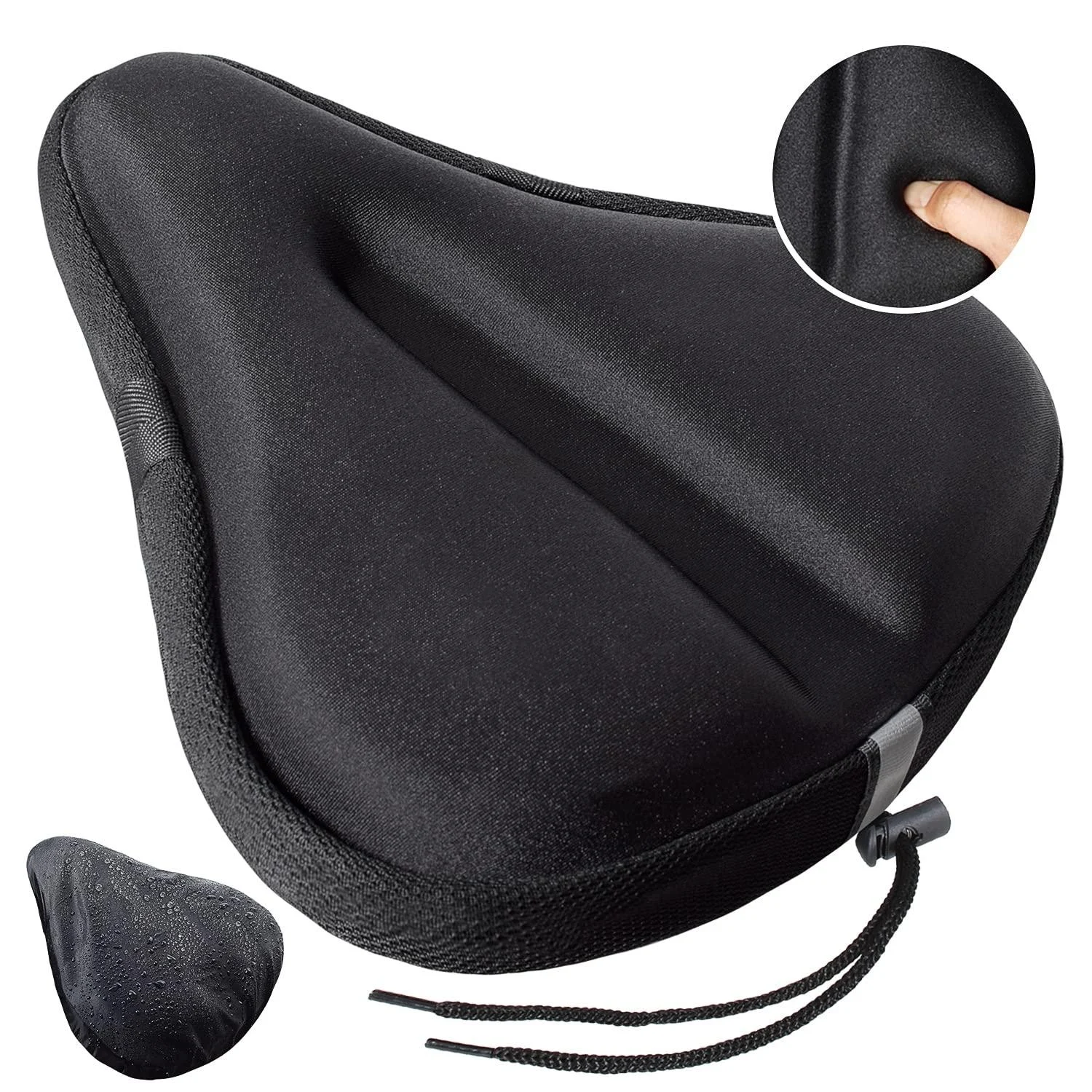 Hopene Padded Bike Seat Cushion,Gel Bike Seat Cover Compatible with Peloton Bike+,Comfortable Peloton Seat Cushion for Spin Exercise Bike Seat (Wide)