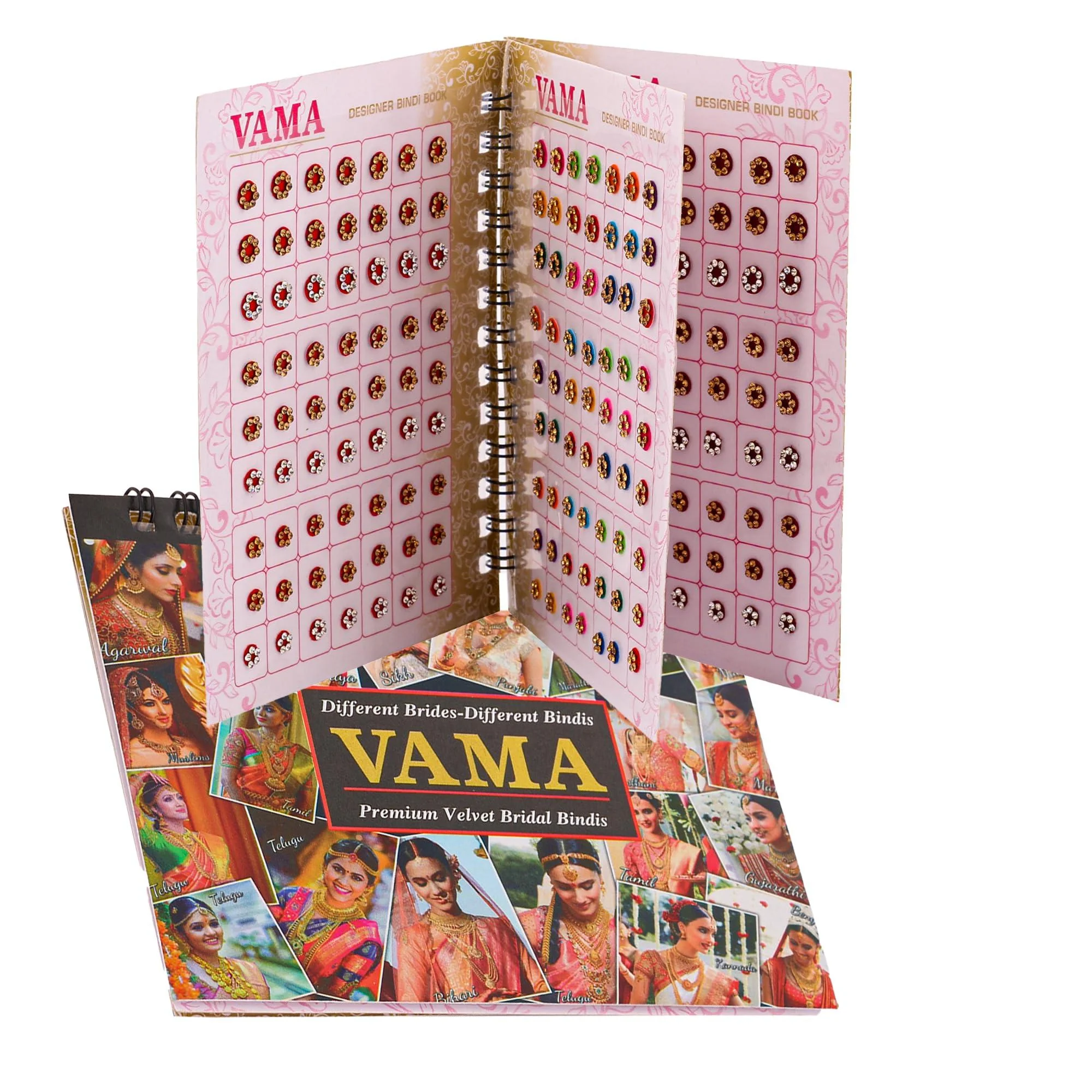 VAMA Multicolour Small Stone Bindi Kumkum Forehead Sticker Bindiya Bindi Booklet for Girls & Women (252 Bindis Book Small)