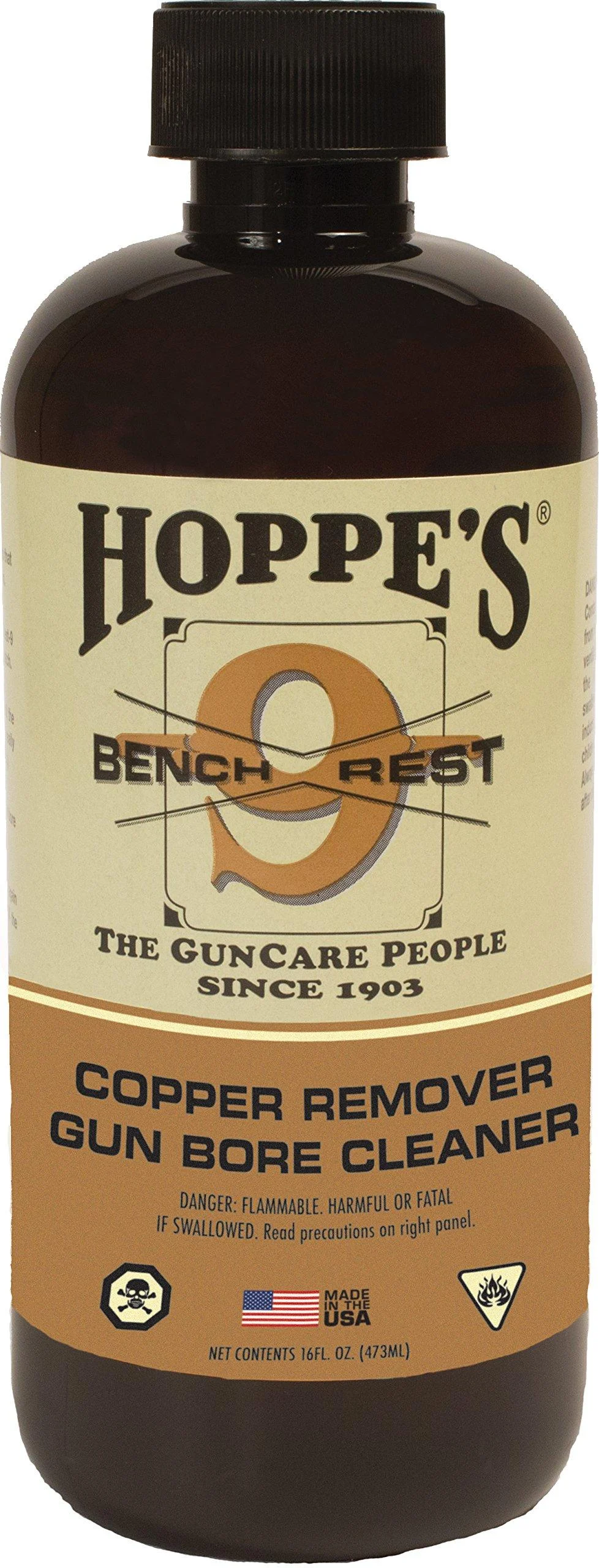 Hoppe's No. 9 Bench Rest Copper Gun Bore Cleaner, 16 oz. Bottle