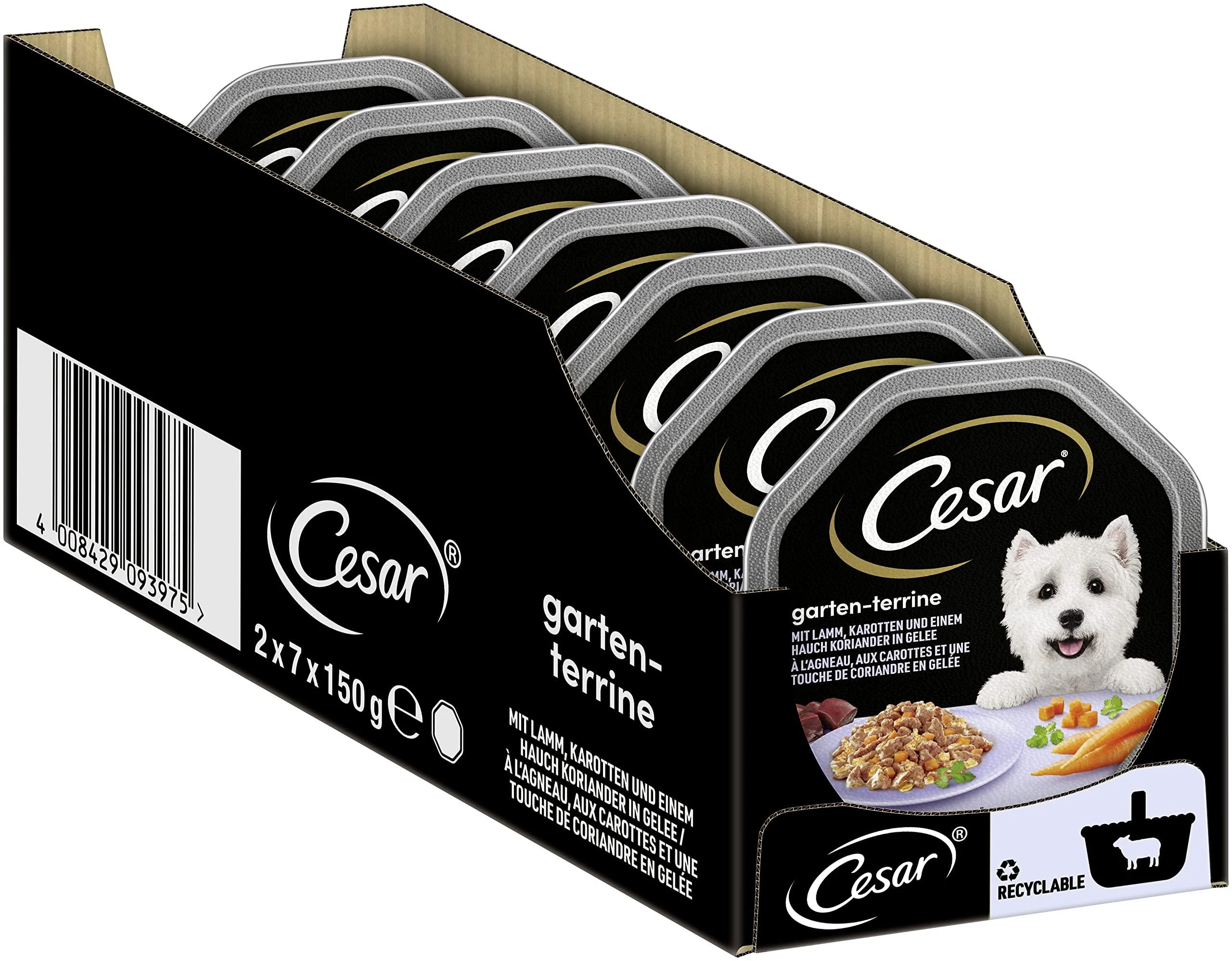 Cesar dog food wet food garden terrine with lamb carrots and coriander in jelly 14 bowls (14 x 150g) recommendation d.Chef's greeting of the 150 g season (14 Pack)