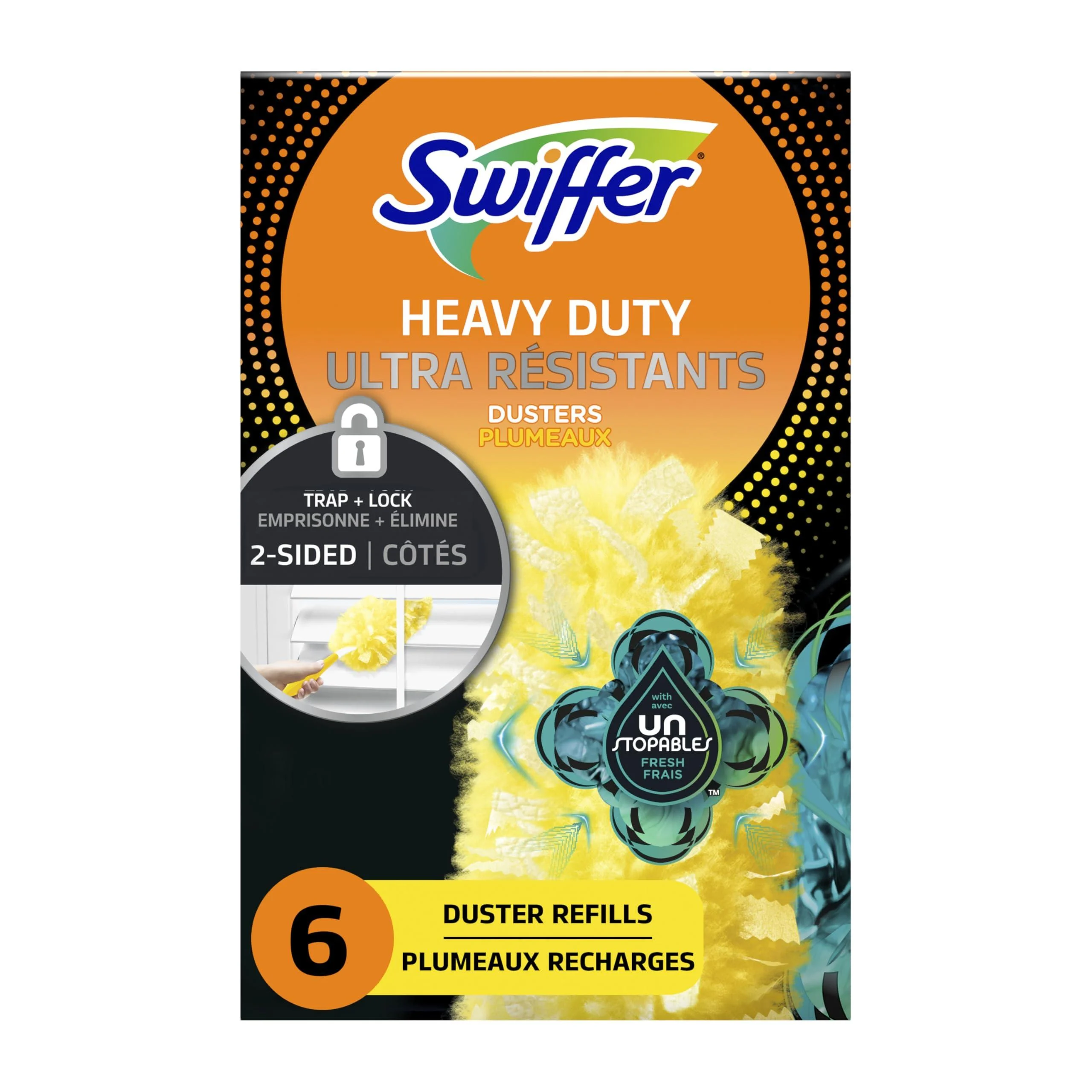 Swiffer Dusters Multi-Surface Heavy Duty Duster Refills Unstopables Fresh Scent 6 Count