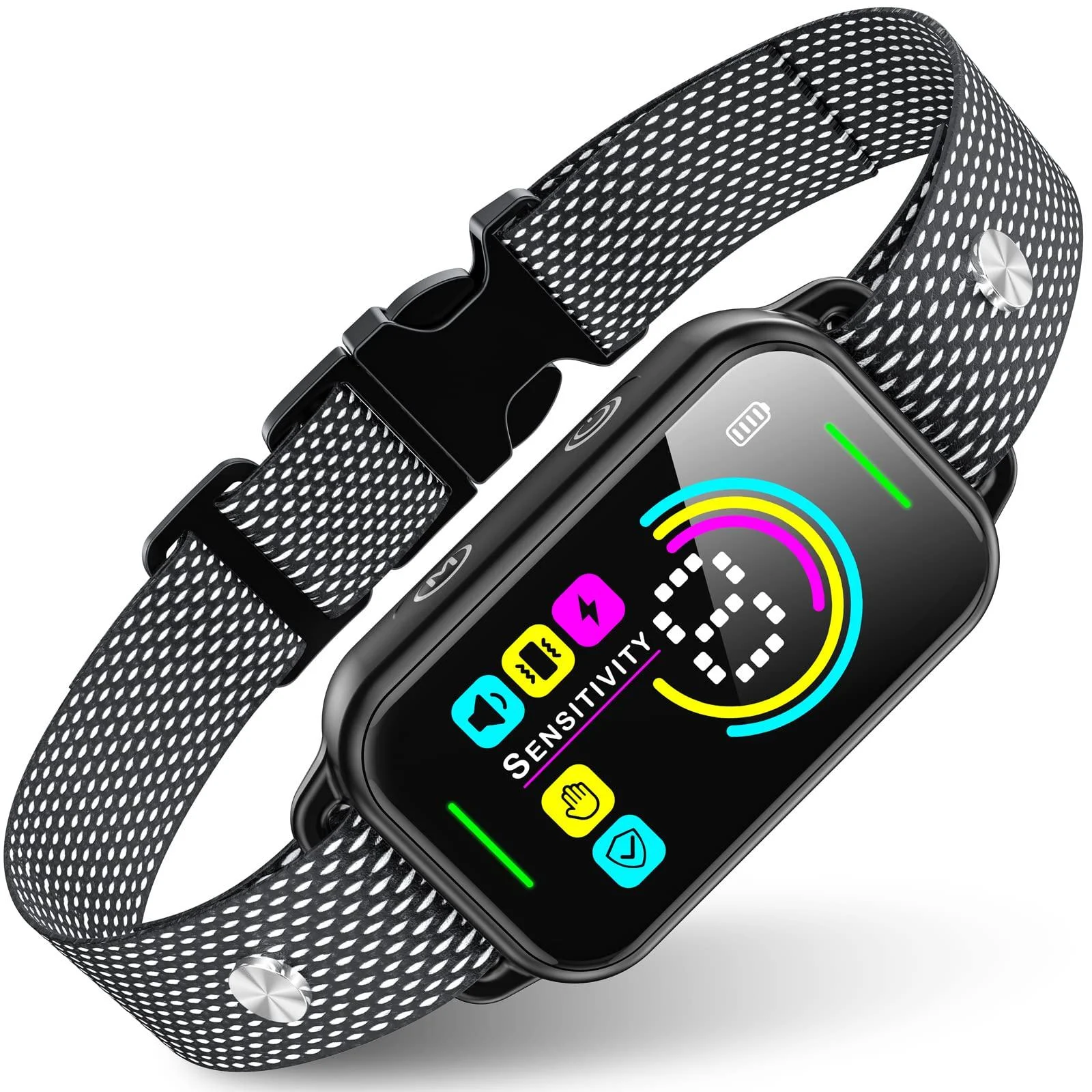 Dog Bark Collar, DINJOO Bark Collar for Large Medium Small Dogs,Smart Bark Collar,Rechargeable Anti Barking Training Collar with 8 Adjustable Sensitivity,Bark Shock Collar with Beep Vibration Shock Black