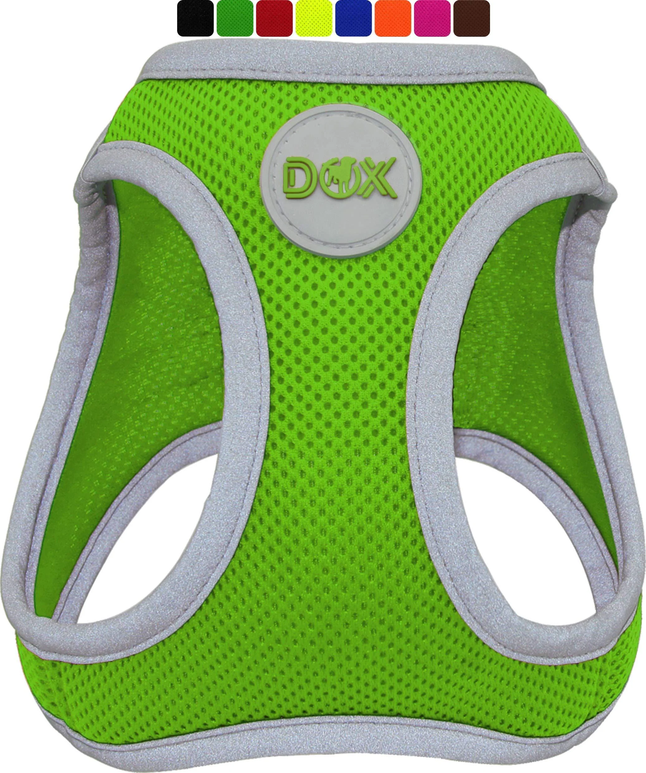 Ddoxx Reflecting Airmesh Step -in Dog harness - adjustable breast puppy dishes for all sizes - L (green) Breast size: 43-48 cm green