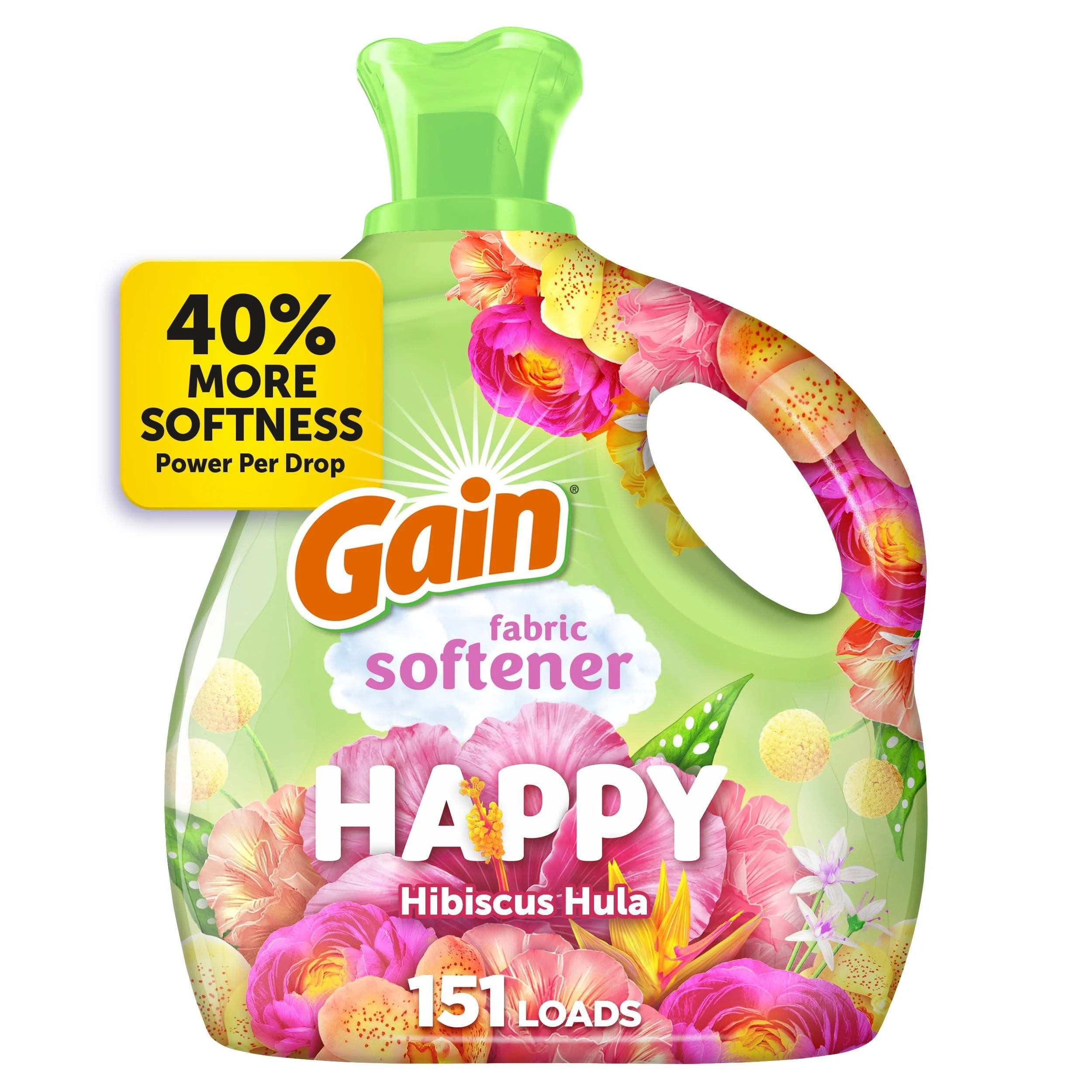 Gain Liquid Fabric Softener (Fabric Conditioner) Happy 101 fl oz 151 Loads