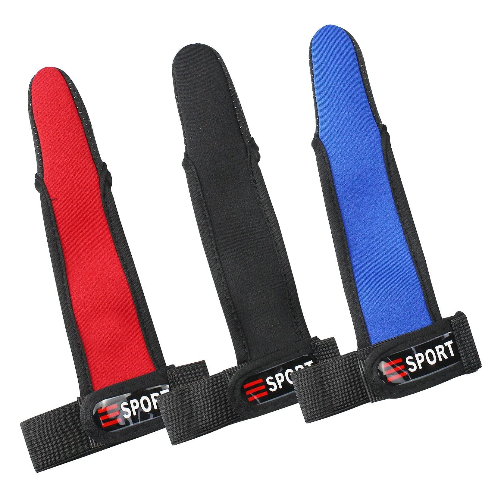 OUPADOS 3 piece one-finger gloves Finger finger glove Breakable finger protection for fishing index finger protection glove for fishing outdoors (red black blue)