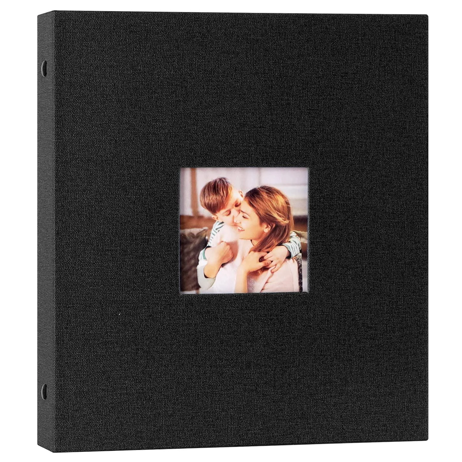 Lanpn Photo Album 11x14, Linen Hard Cover Acid Free Slip Slide in Photo Albums Sleeves Holds 50 Top Load Vertical Only 11x14 Pictures (Black) 50 Pockets/1PK Black