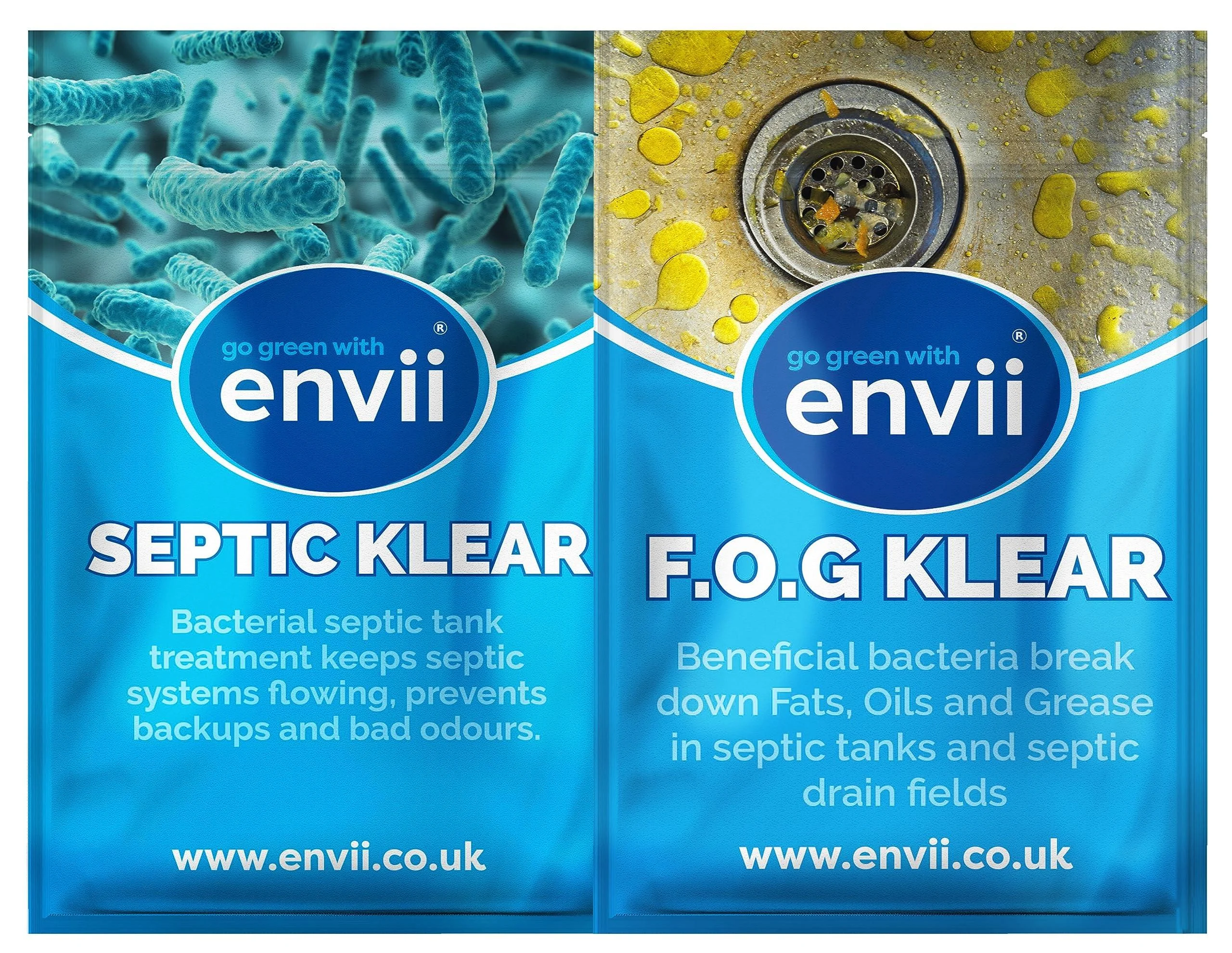 Envii Annual Septic Tank Treatment - Septic Tank Cleaner & Fats Oils & Grease Remover Tablets