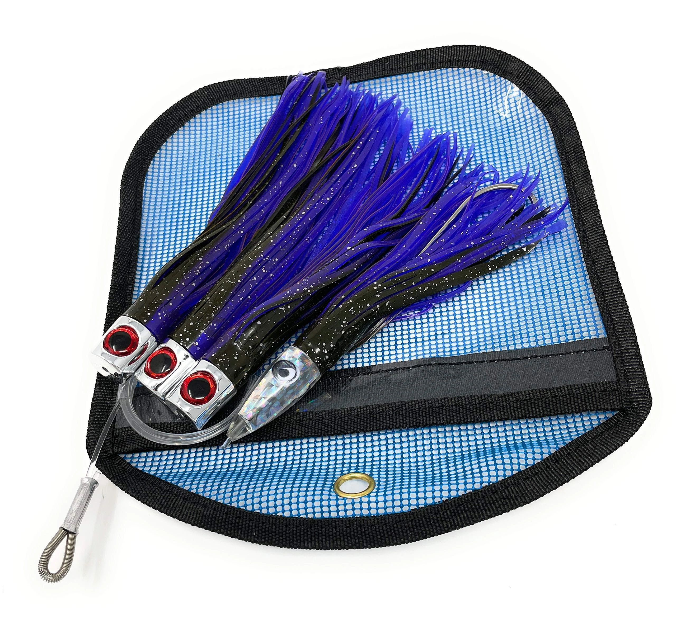 Capt Jay Fishing Daisy Chain Fishing Lure Teaser Trolling for Mahi, Tuna, Wahoo, Trolling Fishing Lure Black/purple 6.5 inch - Capt.wang
