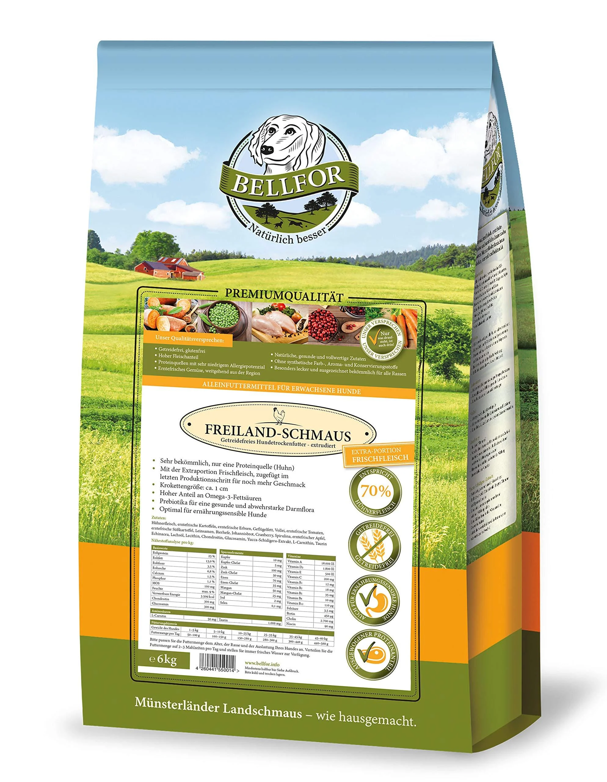 Bellfor Dry Food with Chicken - Outdoor Feast - Freiland-Schmaus - 6.0 kg