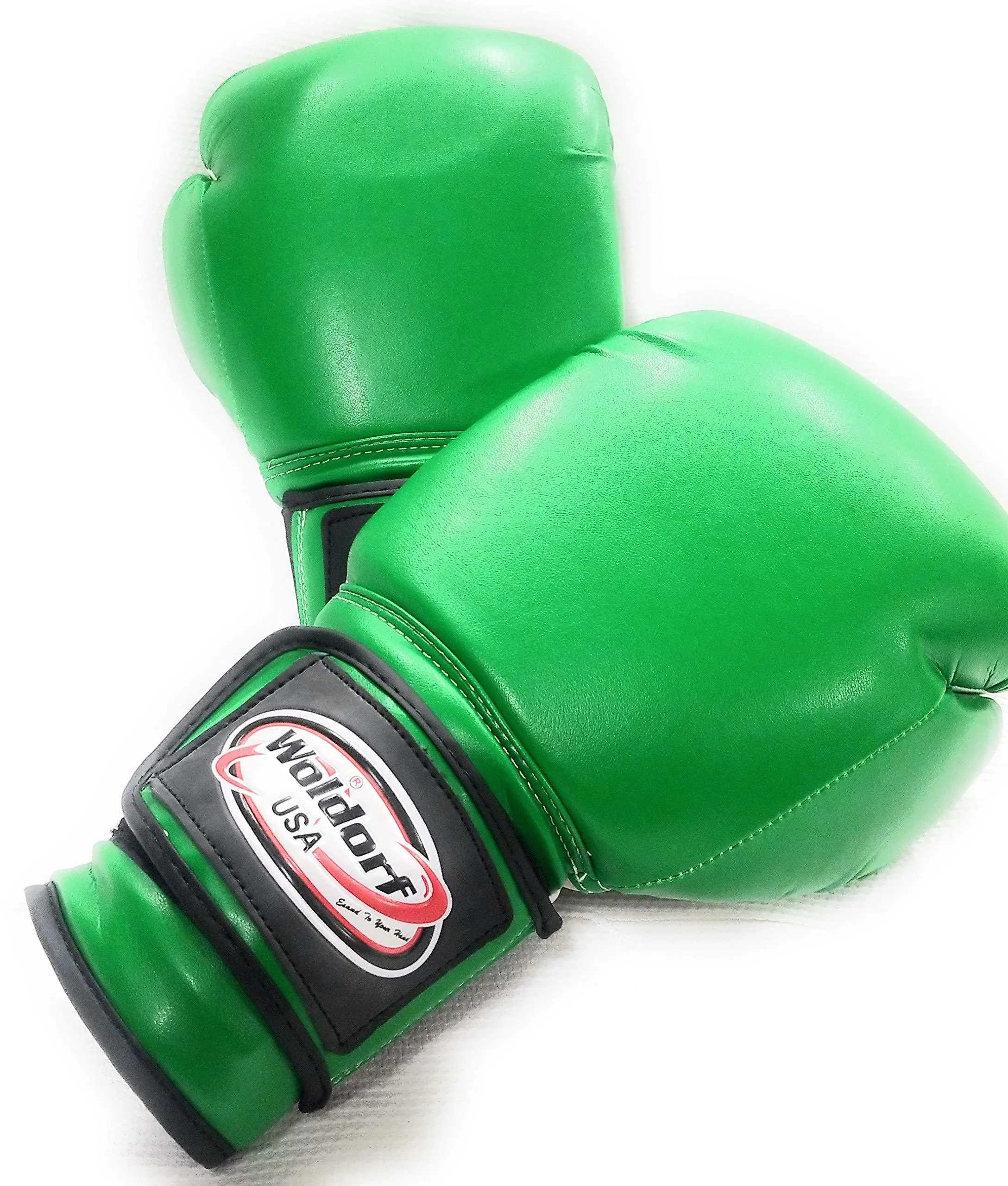 WOLDORF USA Boxing Gloves Kickboxing Muay Thai Punching Bag Vinyl Green - Durable Multi Layered Foam Padded Offers Unbeatable price Adult size 14oz