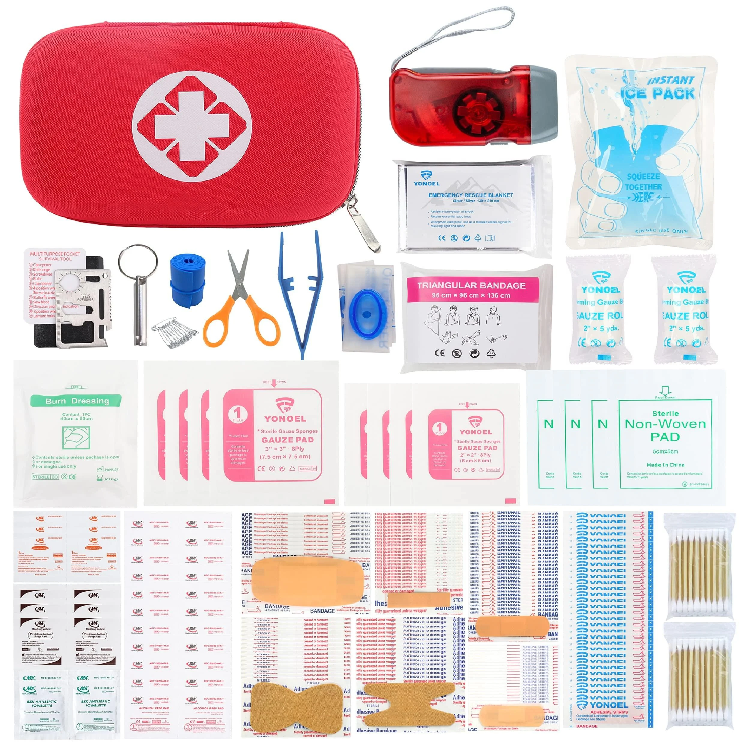 Galaxy 279 Pcs First Aid Kits for Survival Emergency Trauma Travel Car Military Tactical Medical Hunting Camping Hiking Fishing Office Home IFAK EMT Hard Case - GALAXYLENSE
