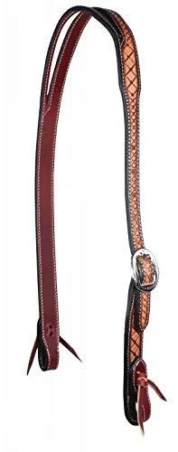 Professional's Choice Leather Head Harness Horse Headstall Split Ear Crosshatch