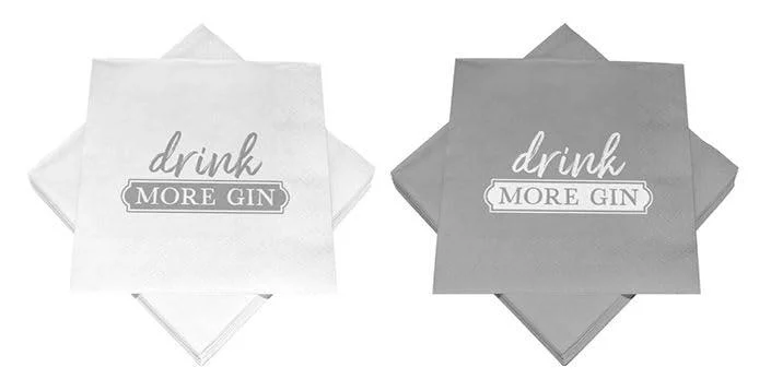 150 cocktail napkins 3-ply 25x25cm Drink more Gin