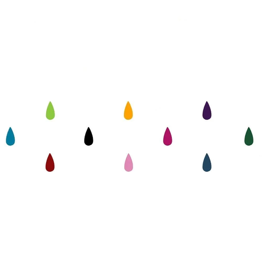 Tear Drop Shaped Velvet Multicolor Bindi Indian Small Premium Bindi Assorted Velevt - Generic