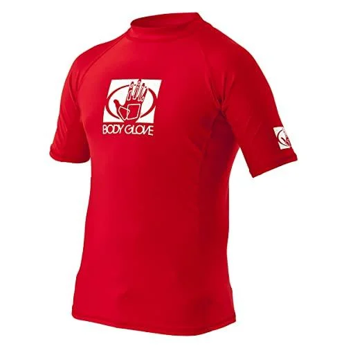 Body Glove Junior Basic Fitted Short Sleeve Rash Guard, Red, Size 14